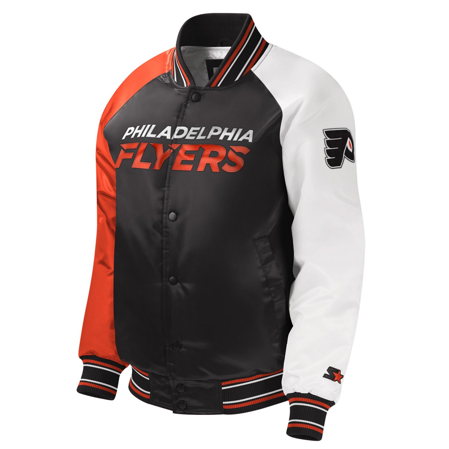 Youth Starter Philadelphia Flyers Raglan Full-Snap Varsity Jacket - view number 2