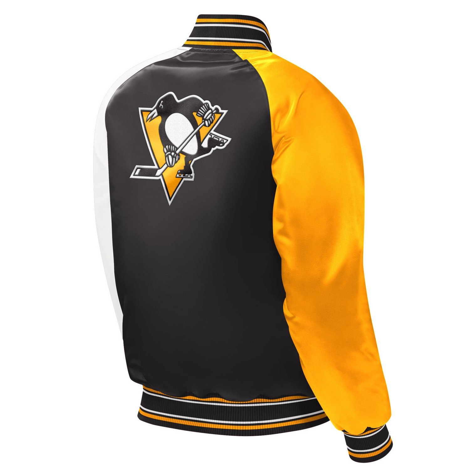 Youth Starter Pittsburgh Penguins Raglan Full-Snap Varsity Jacket - view number 3