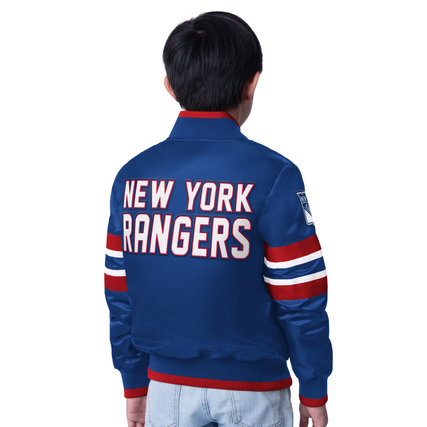 Youth Starter Red New York Rangers Scout 1 Full-Snap Varsity Jacket                                                              - view number 2