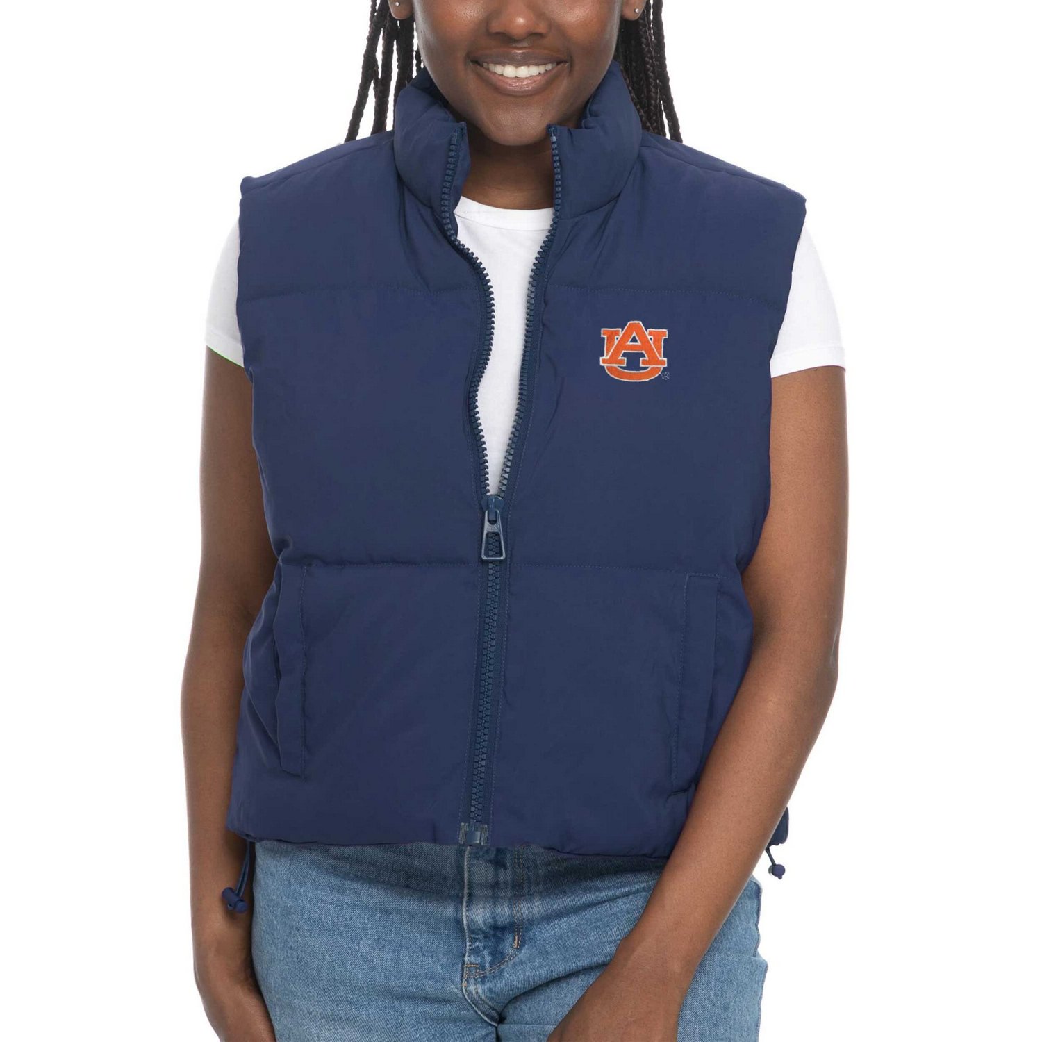 ZooZatz Auburn Tigers Cropped Puffer Full-Zip Vest - view number 1