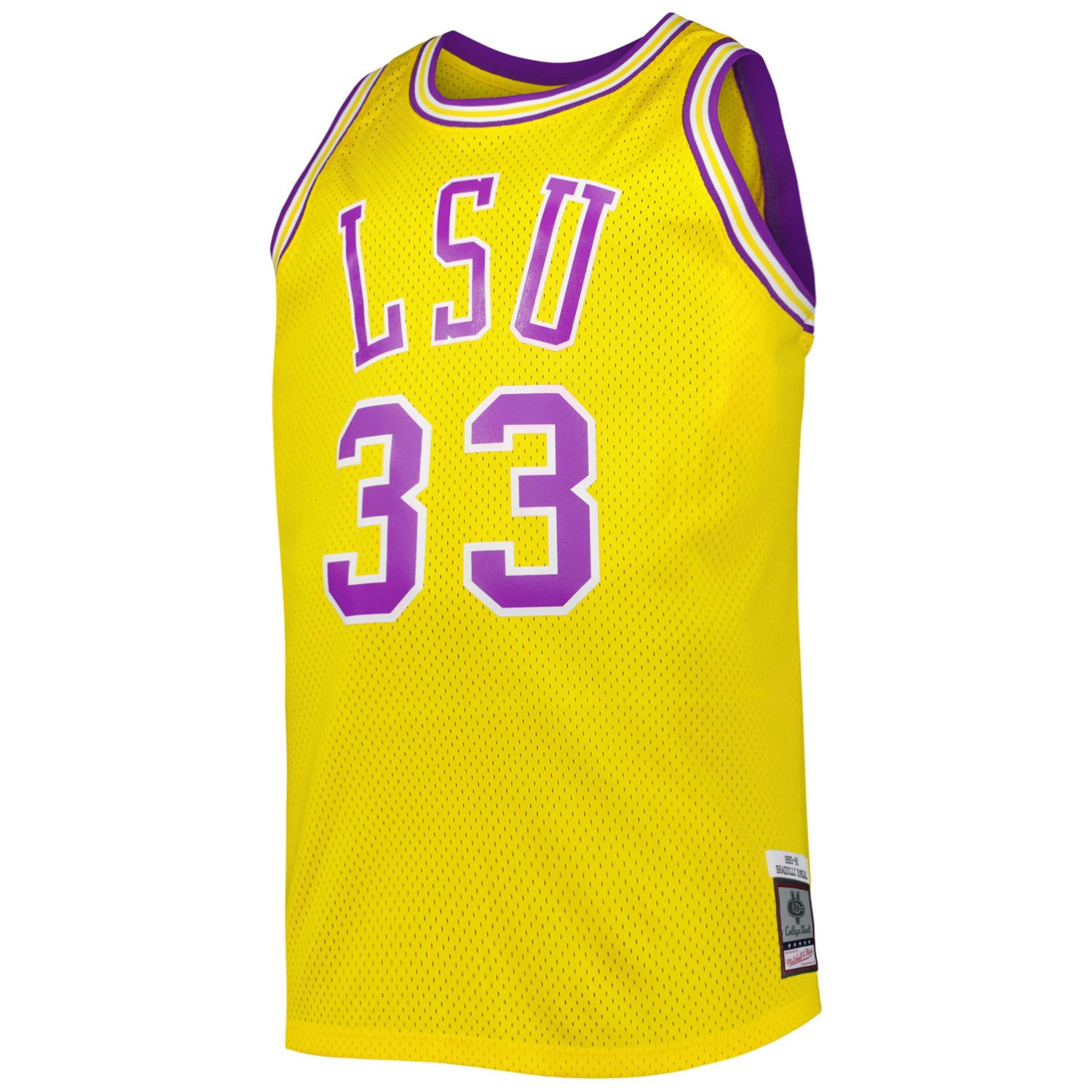 1990/91 Mitchell  Ness Shaquille O'Neal LSU Tigers Big  Tall Swingman Jersey - view number 2