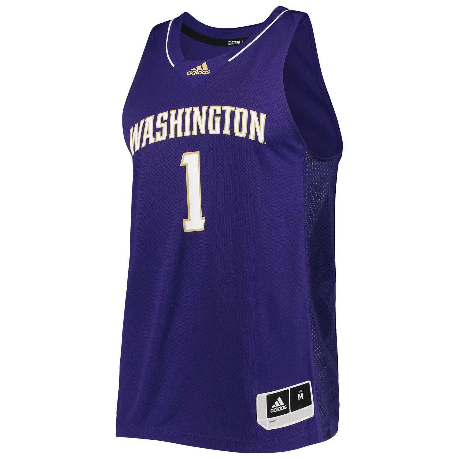adidas 1 Washington Huskies Team Swingman Basketball Jersey                                                                      - view number 2