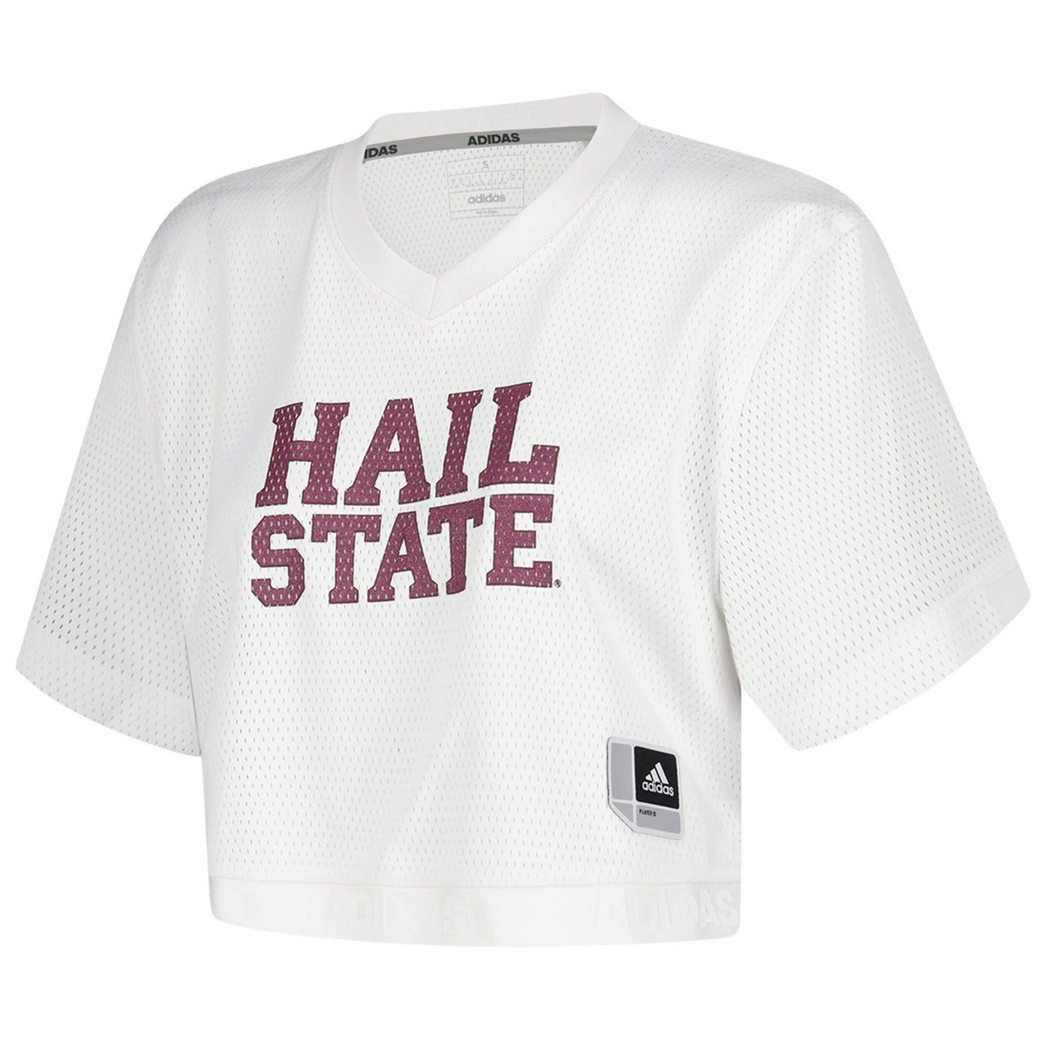 adidas Mississippi State Bulldogs Primegreen V-Neck Cropped Jersey                                                               - view number 2