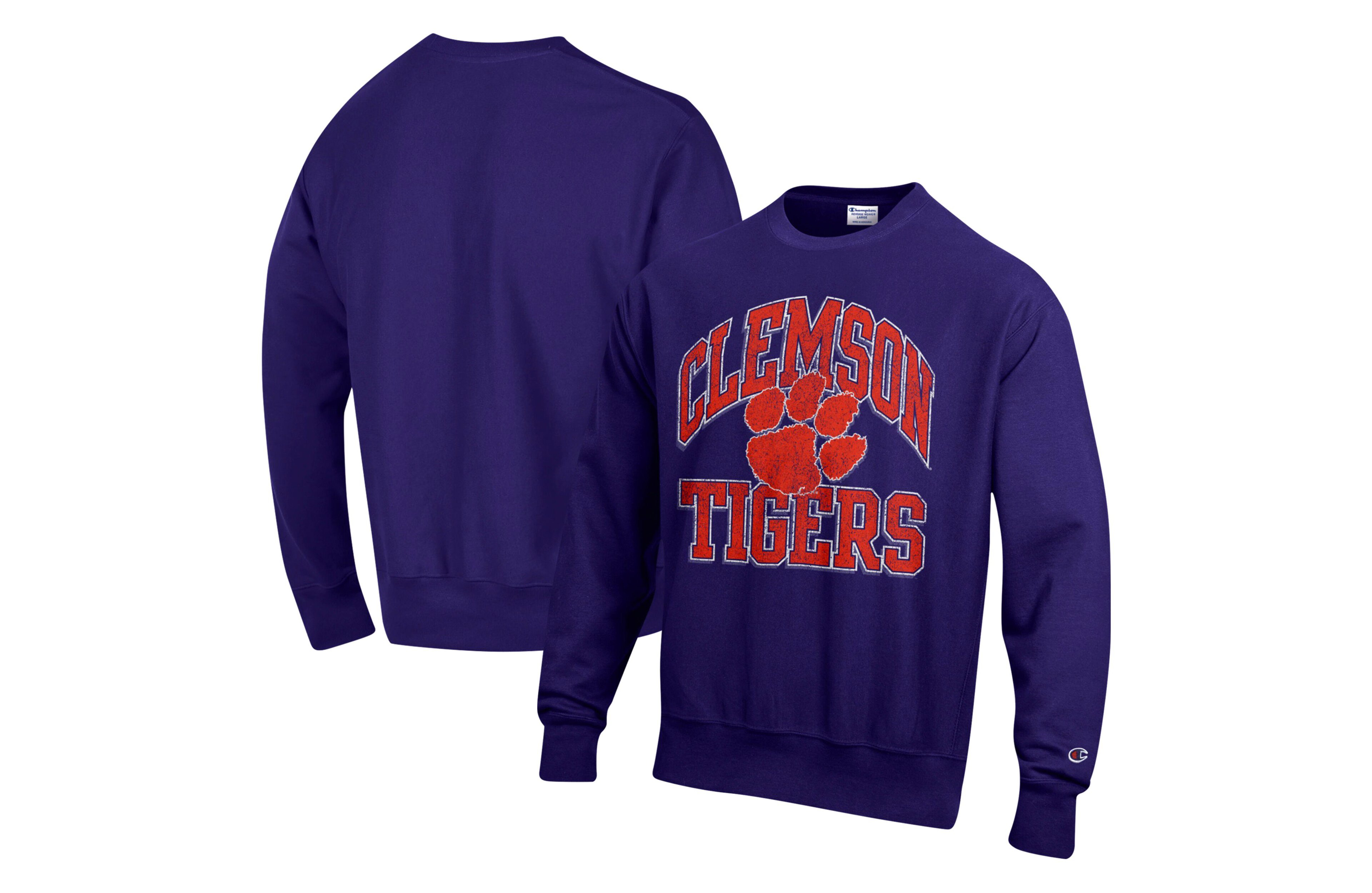 Champion Clemson Tigers Vault Late Night Reverse Weave Pullover Sweatshirt
