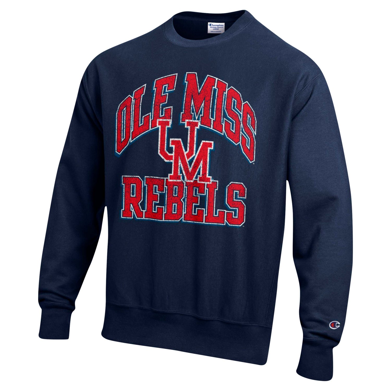 Champion Ole Miss Rebels Vault Late Night Reverse Weave Pullover Sweatshirt                                                      - view number 2