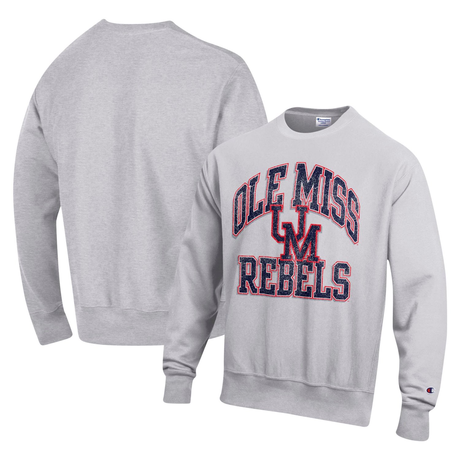 Champion Ole Miss Rebels Vault Late Night Reverse Weave Pullover Sweatshirt                                                      - view number 1