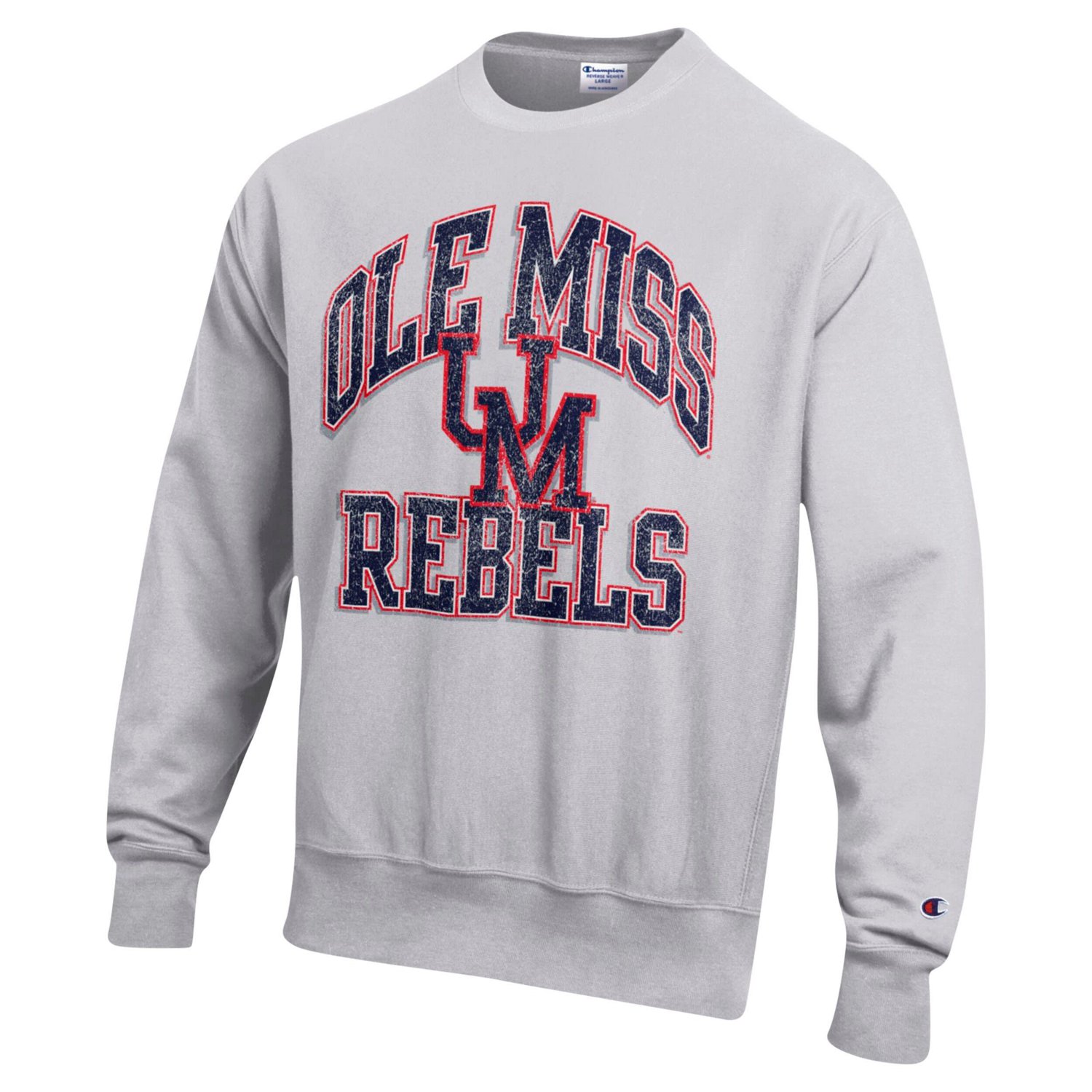 Champion Ole Miss Rebels Vault Late Night Reverse Weave Pullover Sweatshirt                                                      - view number 2