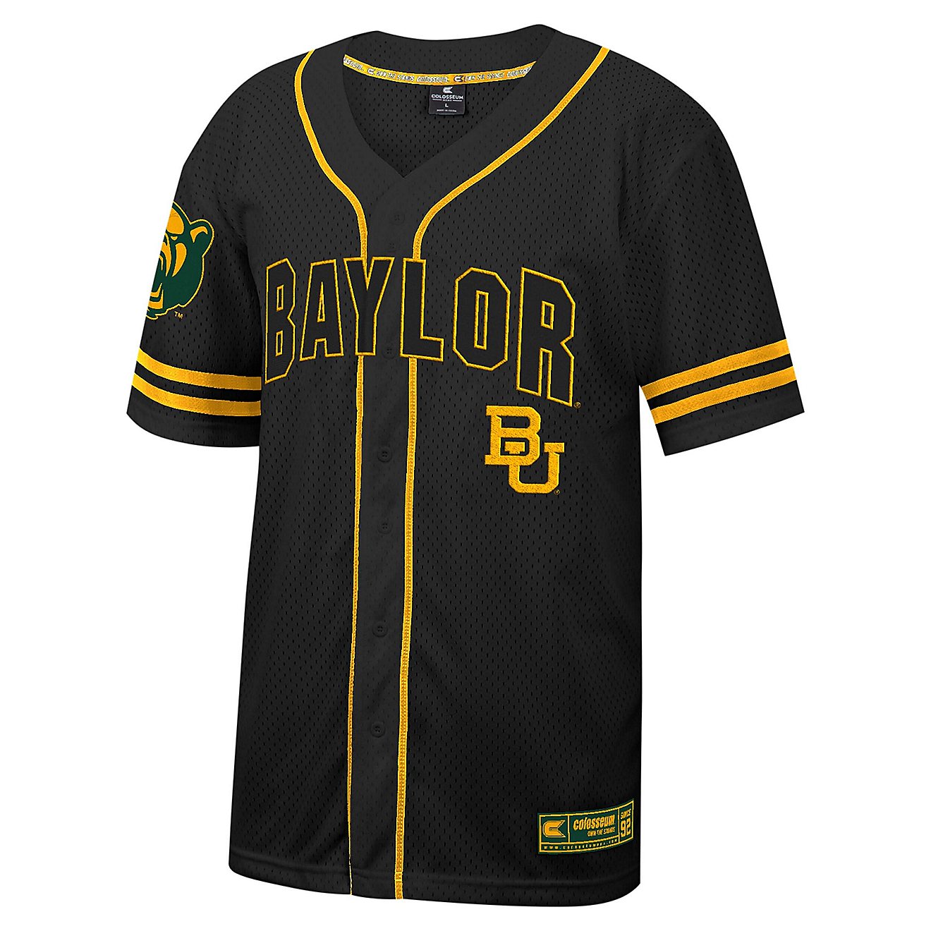 Colosseum Baylor Bears Free Spirited Mesh Button-Up Baseball Jersey                                                              - view number 2