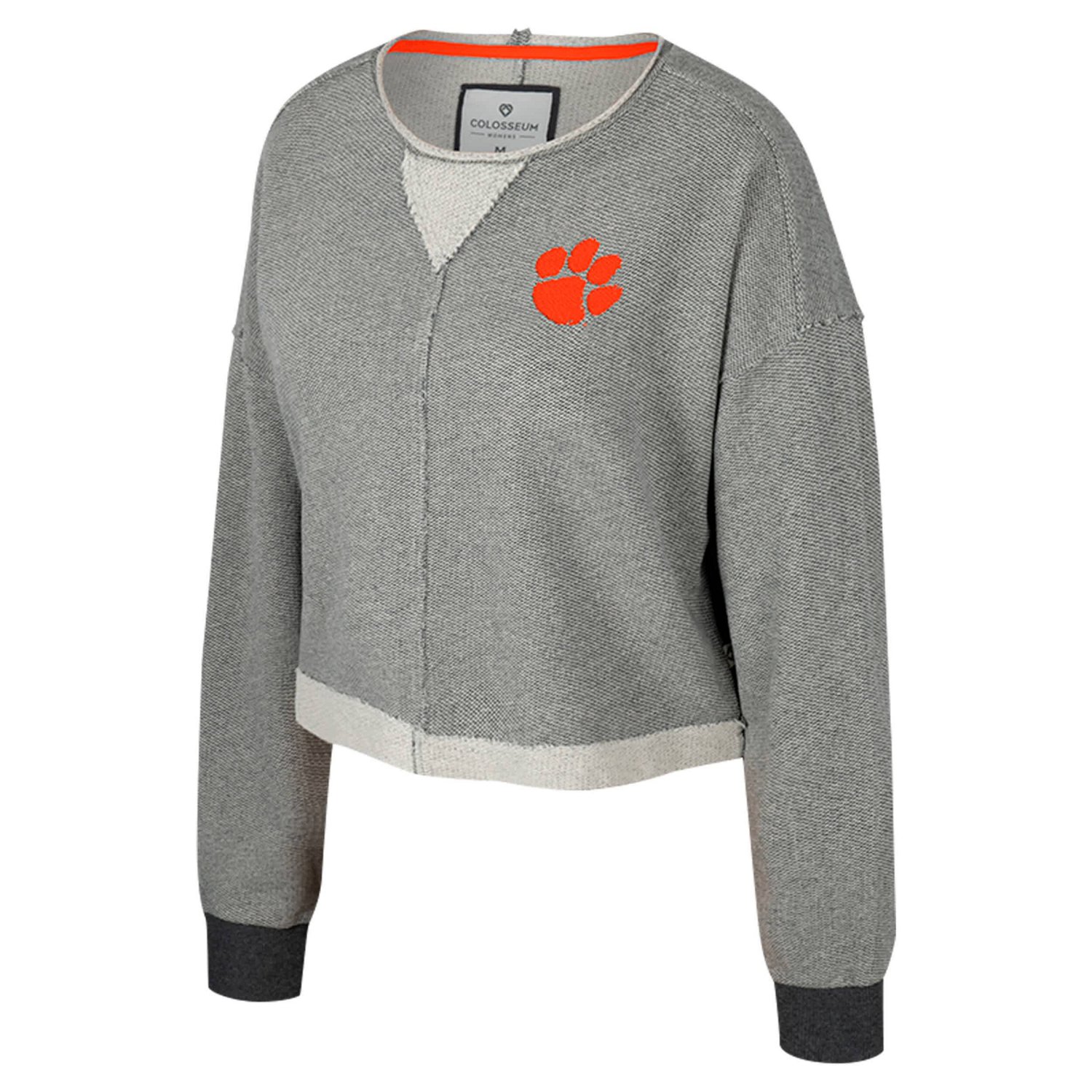 Colosseum Clemson Tigers Magnum Scoop Neck Cropped Pullover Sweatshirt