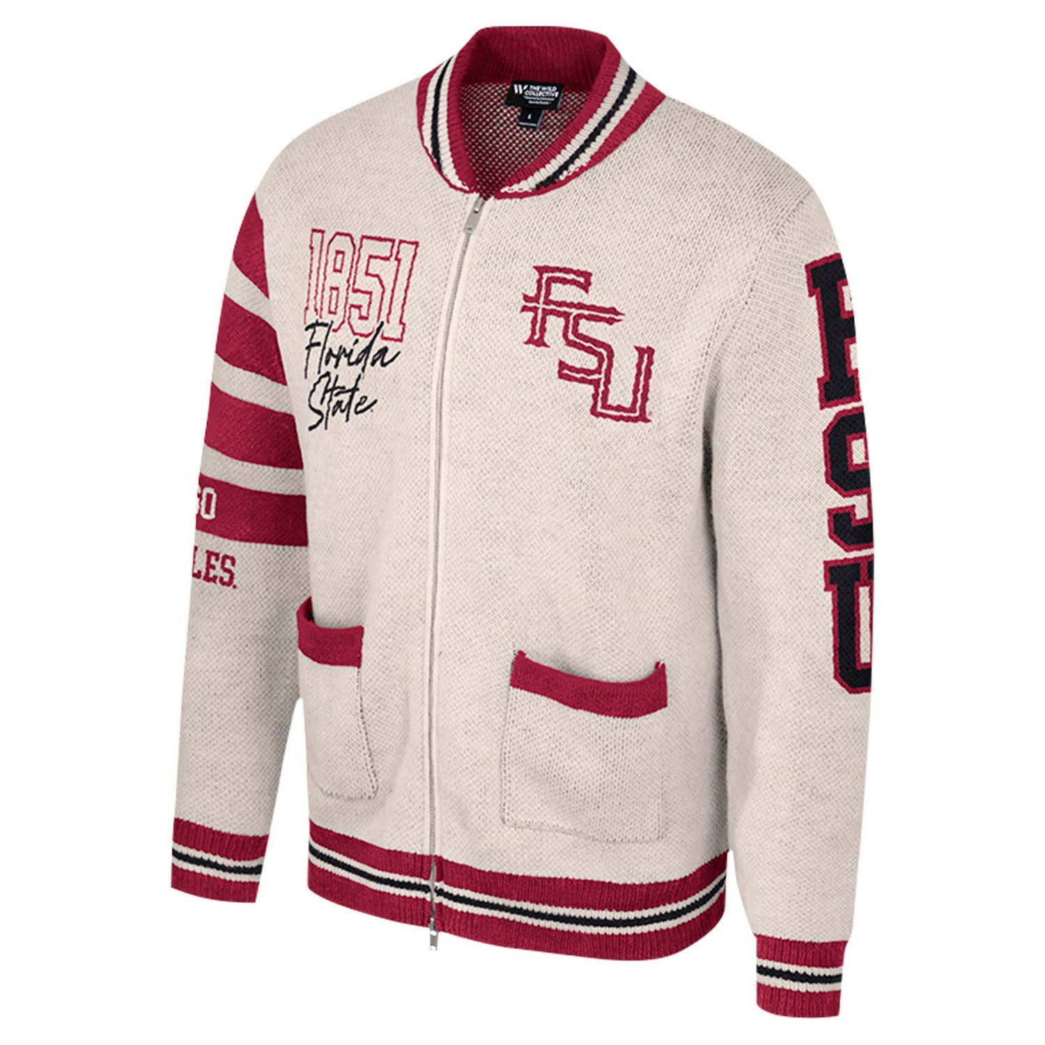 Colosseum Florida State Seminoles Jacquard Full-Zip Sweater - view number 2