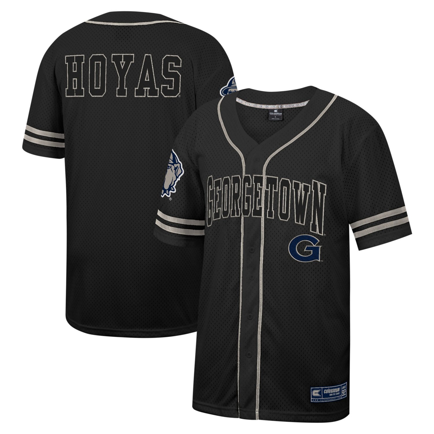 Colosseum Georgetown Hoyas Free Spirited Mesh Button-Up Baseball Jersey