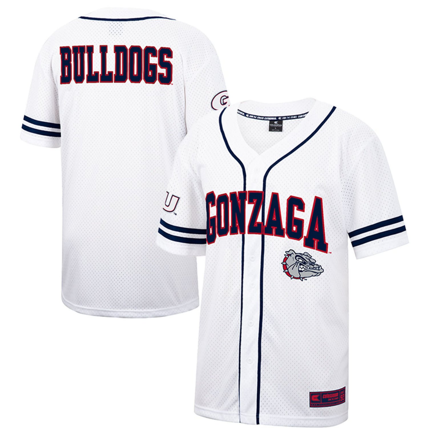 Colosseum Gonzaga Bulldogs Free Spirited Mesh Button-Up Baseball Jersey                                                          - view number 1