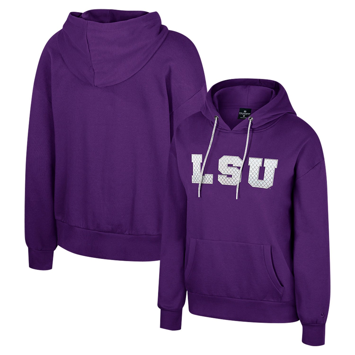 Colosseum LSU Tigers Reflection Rhinestone Drawcord Pullover Hoodie - view number 1