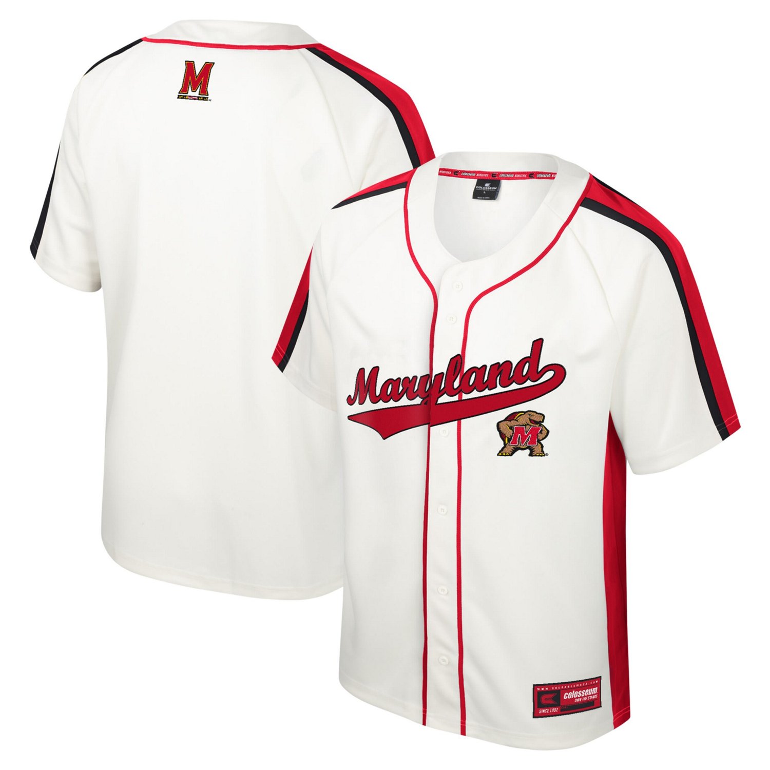 Colosseum Maryland Terrapins Ruth Button-Up Baseball Jersey