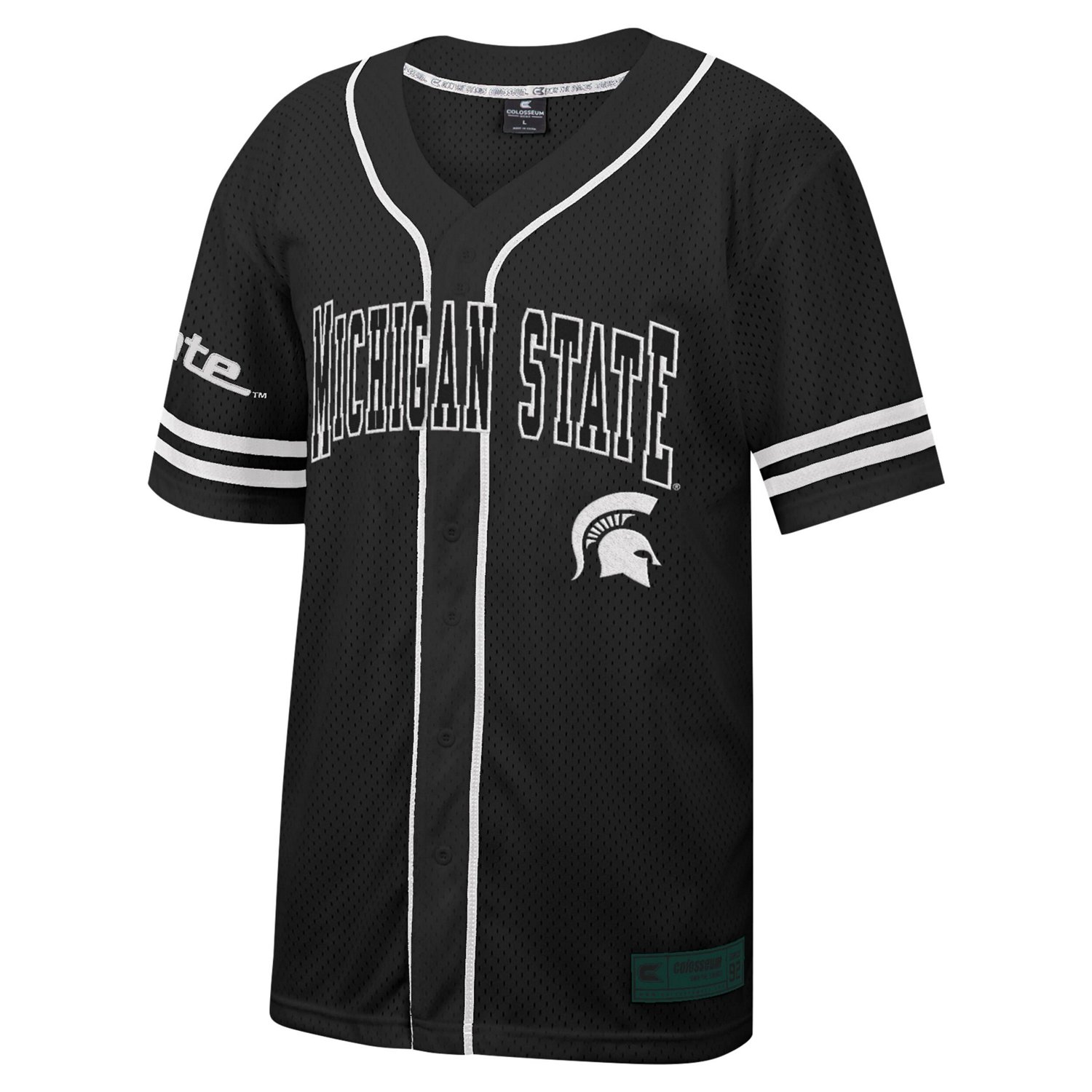 Colosseum Michigan State Spartans Free Spirited Mesh Button-Up Baseball Jersey                                                   - view number 2