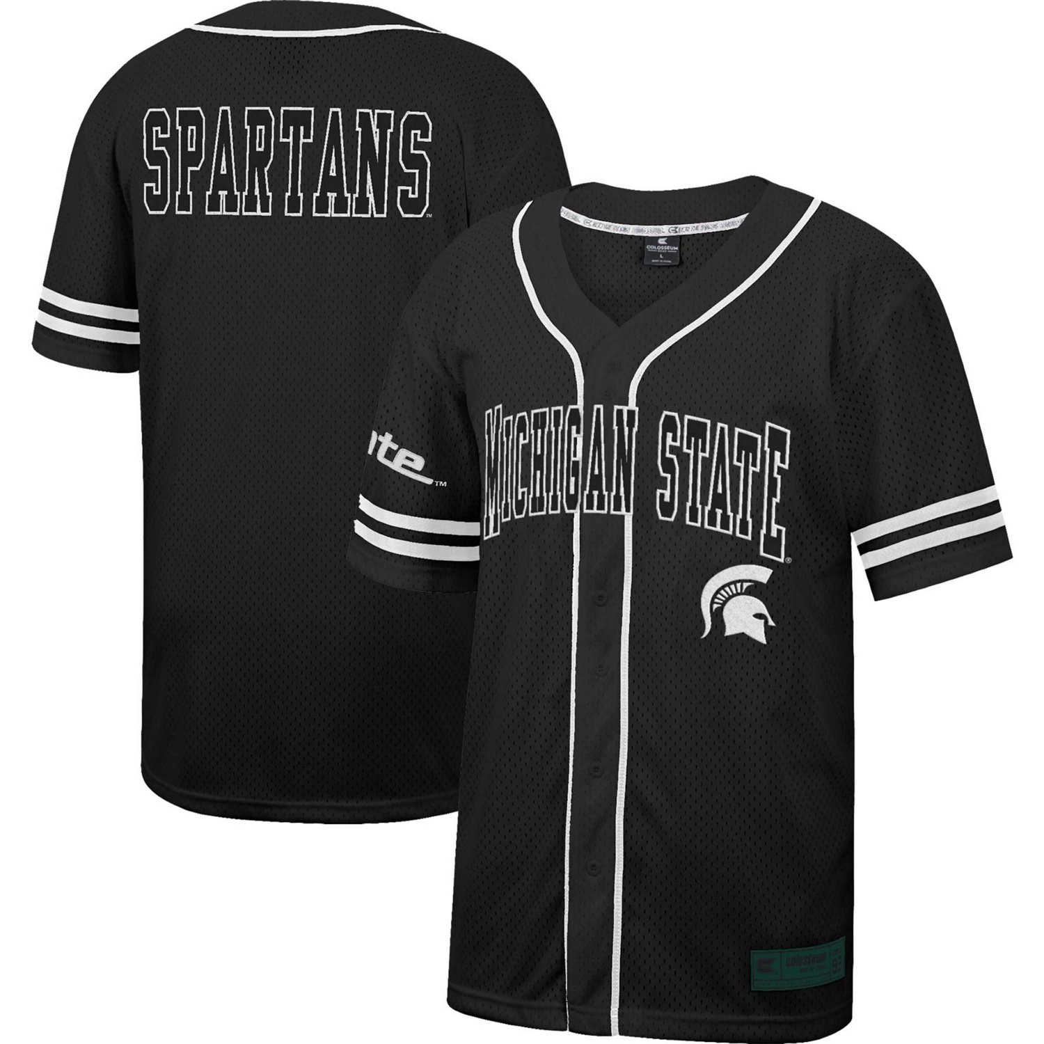 Colosseum Michigan State Spartans Free Spirited Mesh Button-Up Baseball Jersey