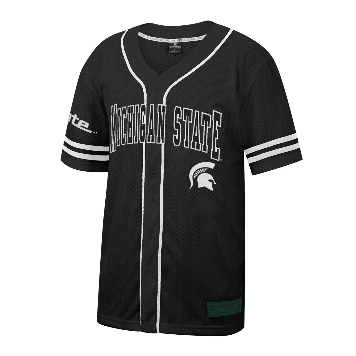 Colosseum Michigan State Spartans Free Spirited Mesh Button-Up Baseball Jersey                                                   - view number 2