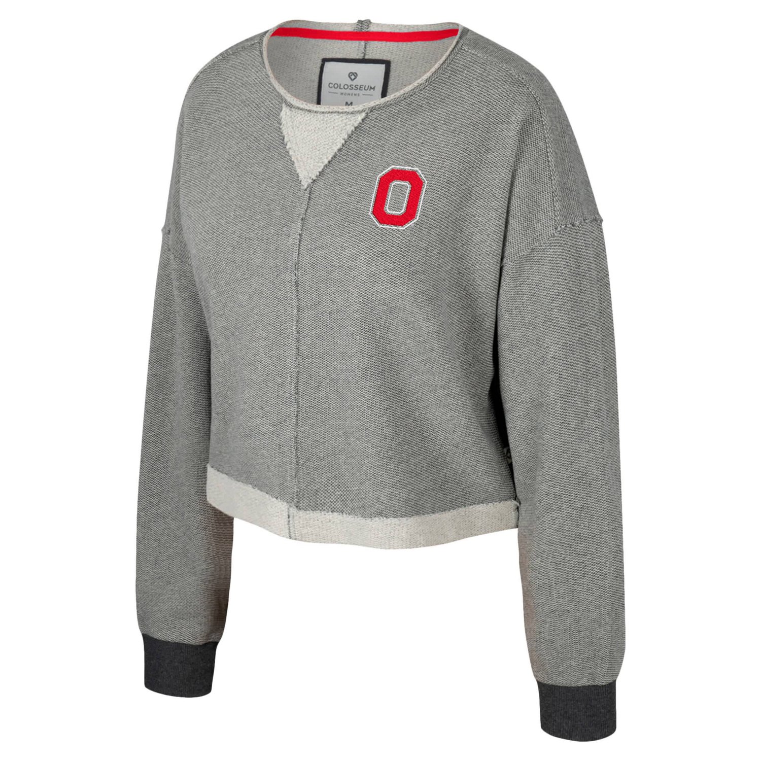 Colosseum Ohio State Buckeyes Magnum Scoop Neck Cropped Pullover Sweatshirt