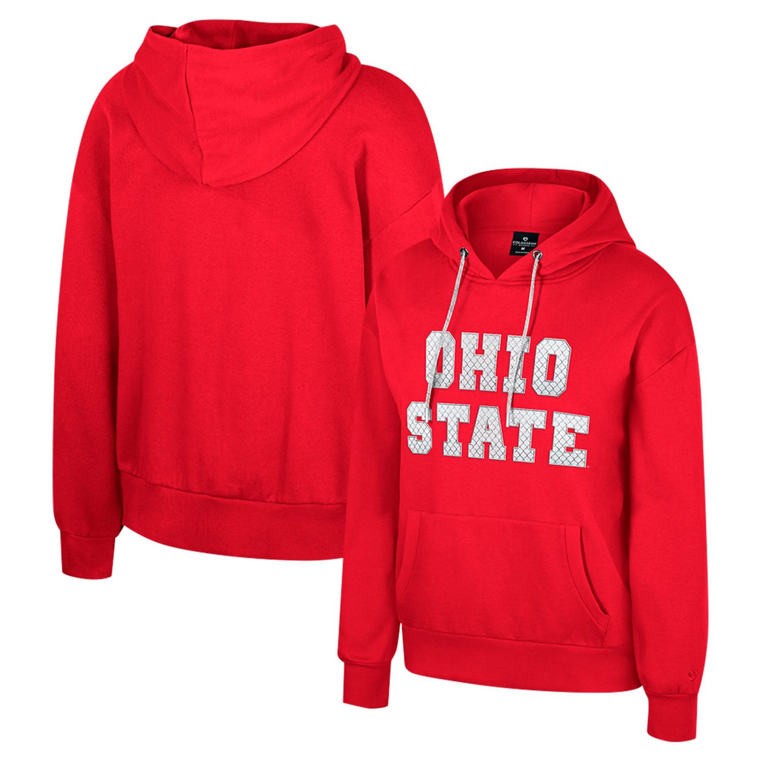 Colosseum Ohio State Buckeyes Reflection Rhinestone Drawcord Pullover Hoodie