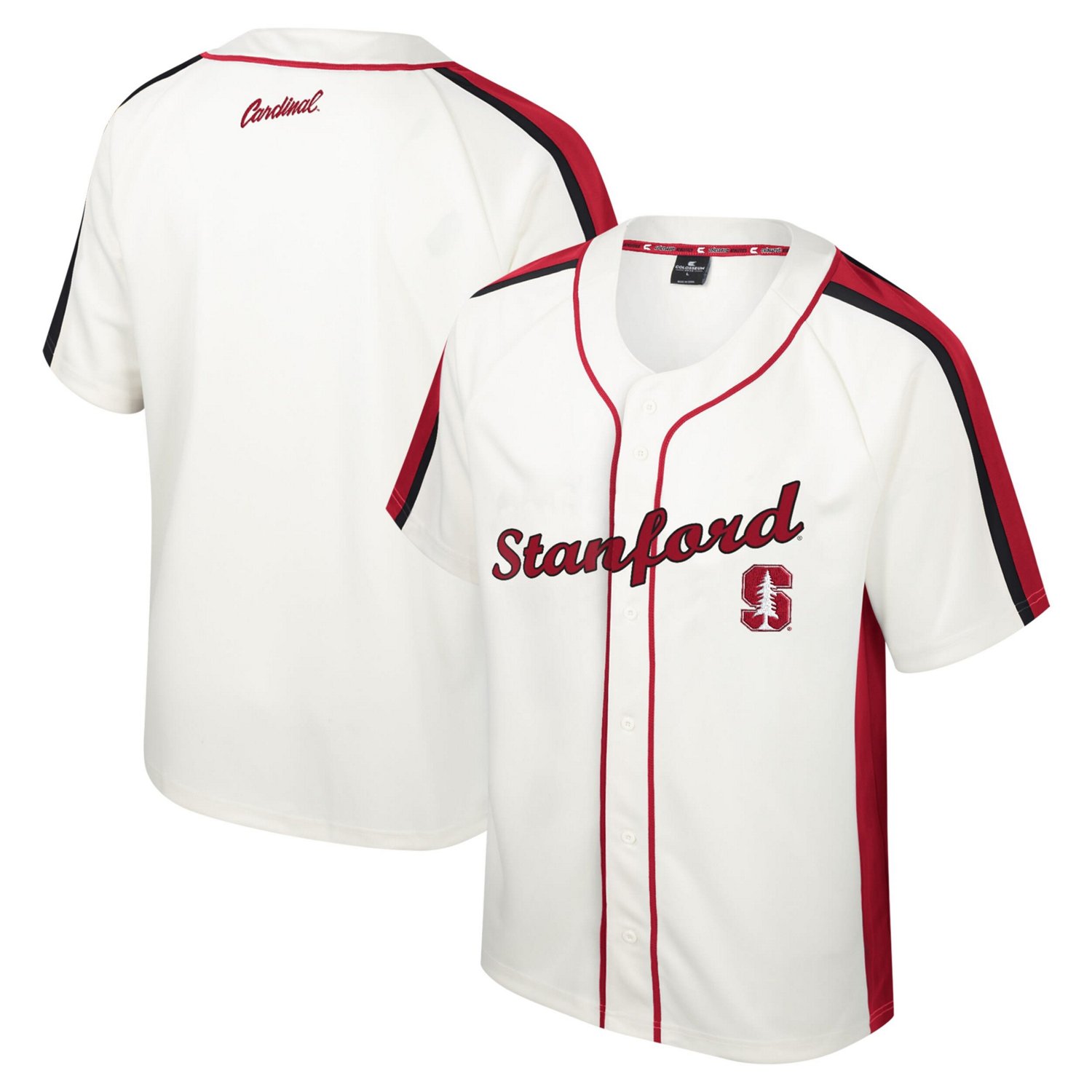 Colosseum Stanford Cardinal Ruth Button-Up Baseball Jersey                                                                       - view number 1
