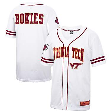 Colosseum Virginia Tech Hokies Free Spirited Mesh Button-Up Baseball Jersey                                                     