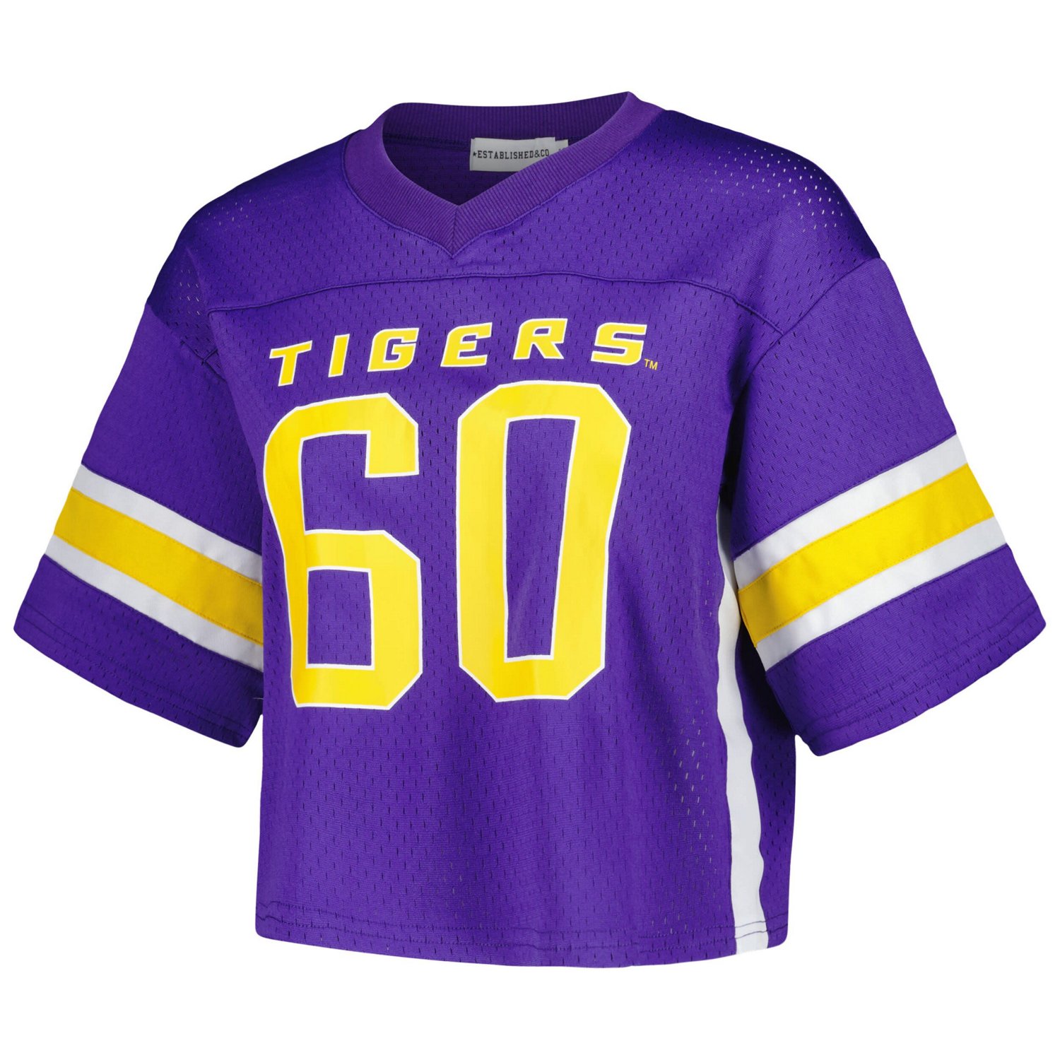 Established  Co LSU Tigers Fashion Boxy Cropped Football Jersey - view number 2