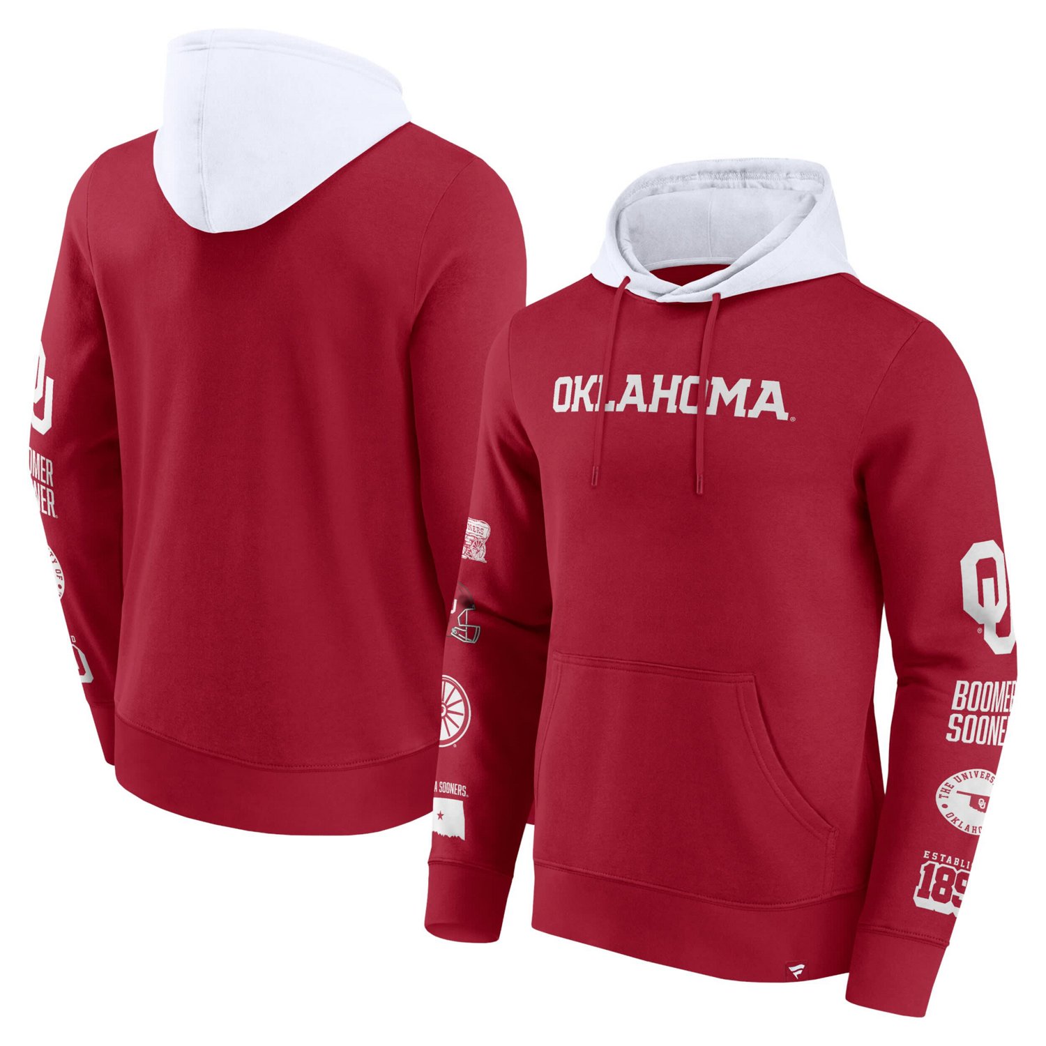 Fanatics / Oklahoma Sooners Color Block Badge Fleece Pullover Hoodie - view number 1