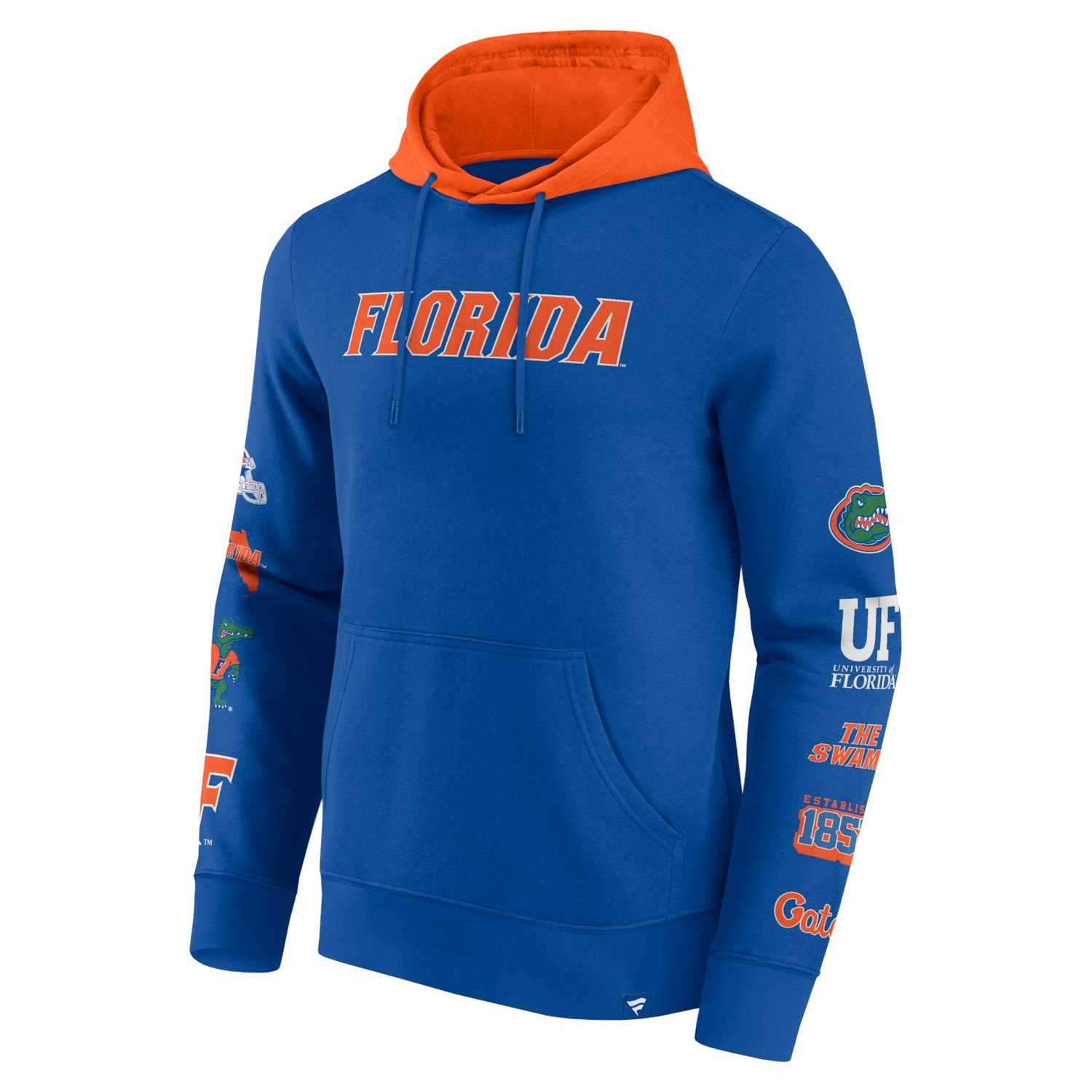 Fanatics Orange Florida Gators Color Block Badge Fleece Pullover Hoodie                                                          - view number 2