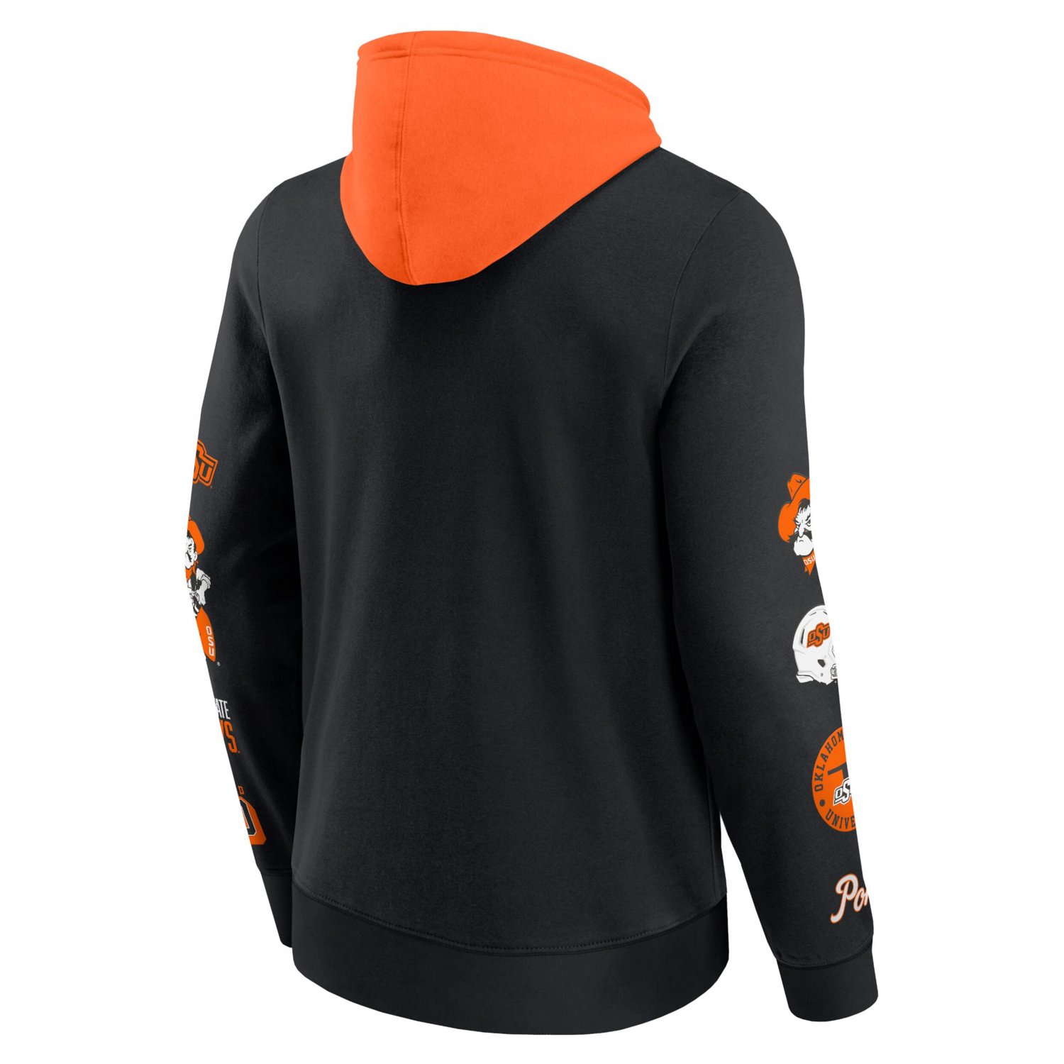 Fanatics Orange Oklahoma State Cowboys Color Block Badge Fleece Pullover Hoodie                                                  - view number 3