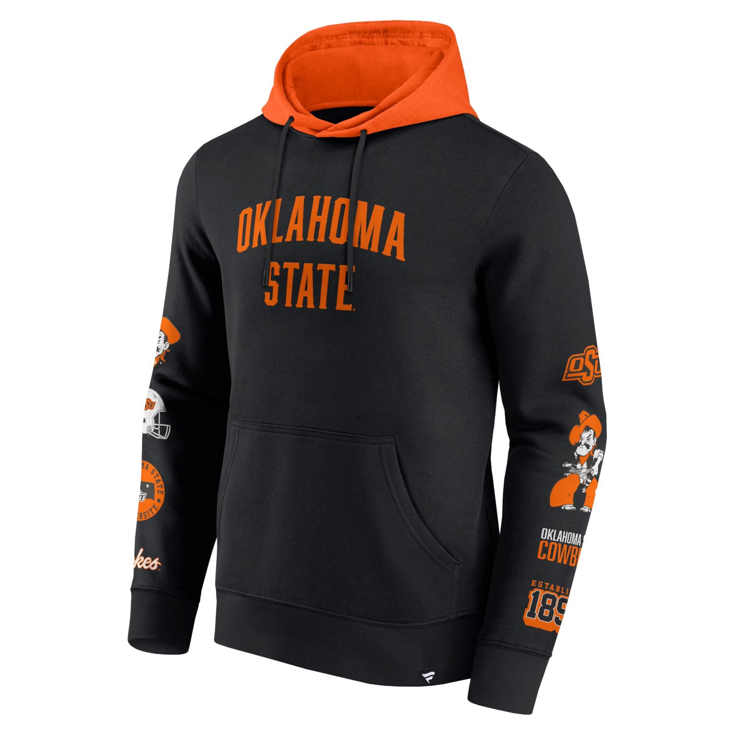 Fanatics Orange Oklahoma State Cowboys Color Block Badge Fleece Pullover Hoodie                                                  - view number 2