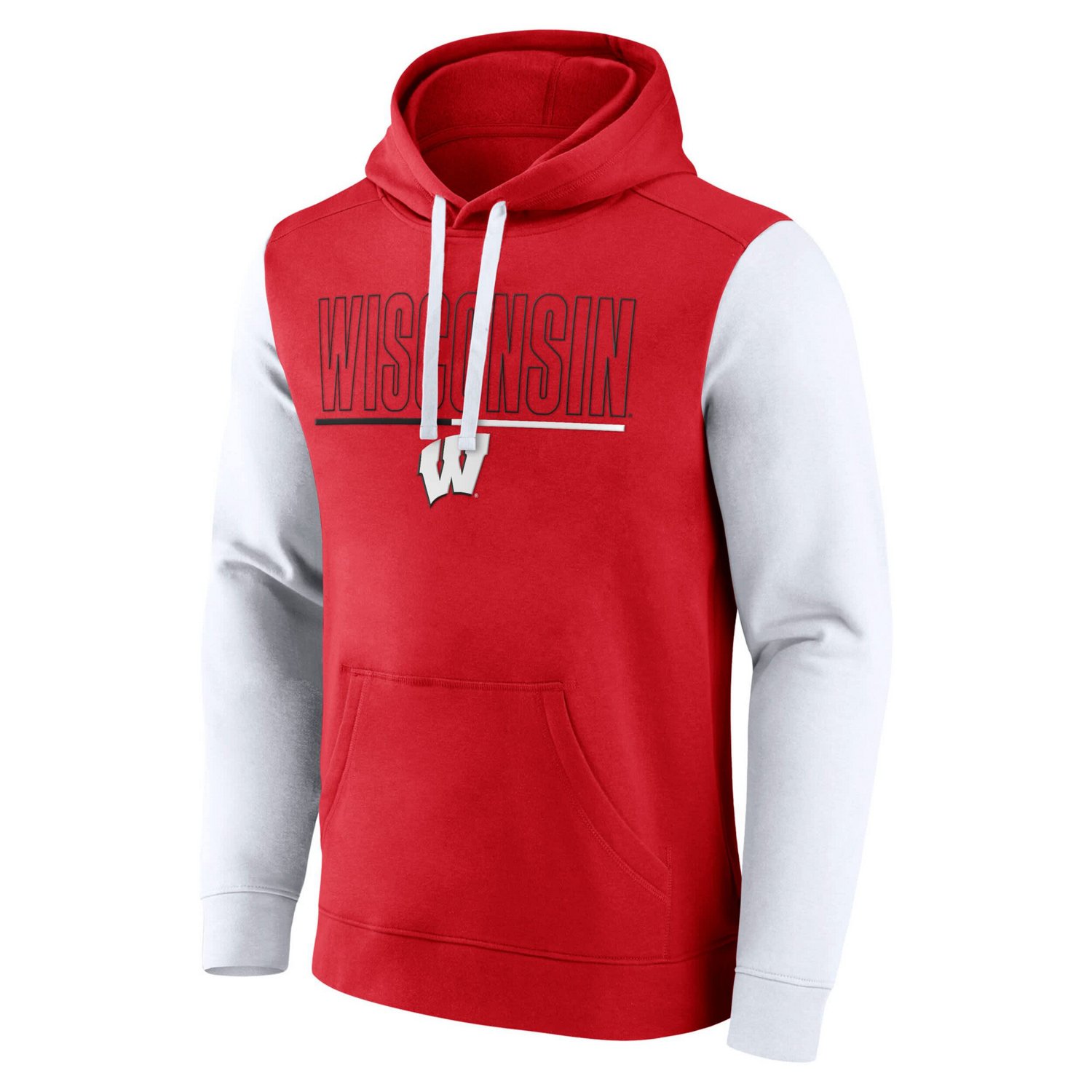 Fanatics White Wisconsin Badgers Outline Pullover Hoodie - view number 2
