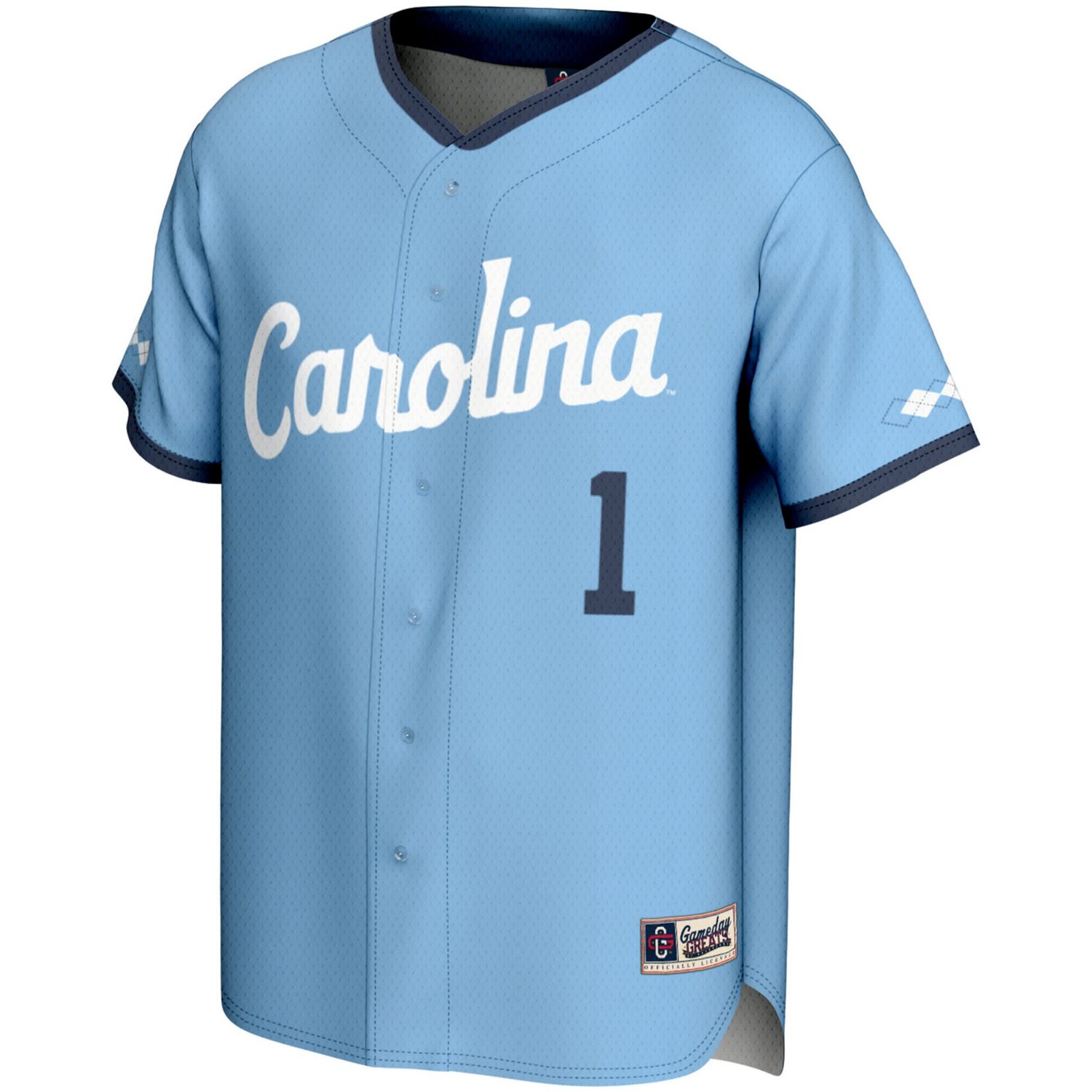 GameDay Greats 1 Carolina North Carolina Tar Heels Lightweight Baseball Jersey - view number 2