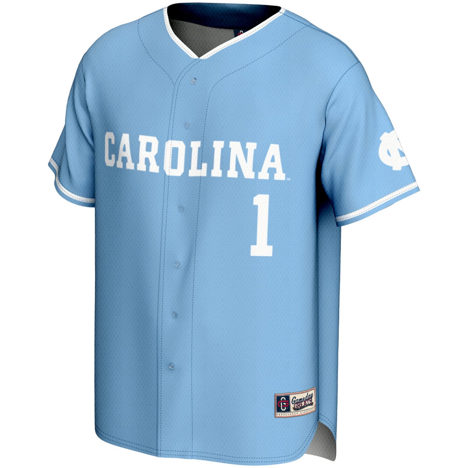 GameDay Greats 1 Carolina North Carolina Tar Heels Lightweight Baseball Jersey - view number 2