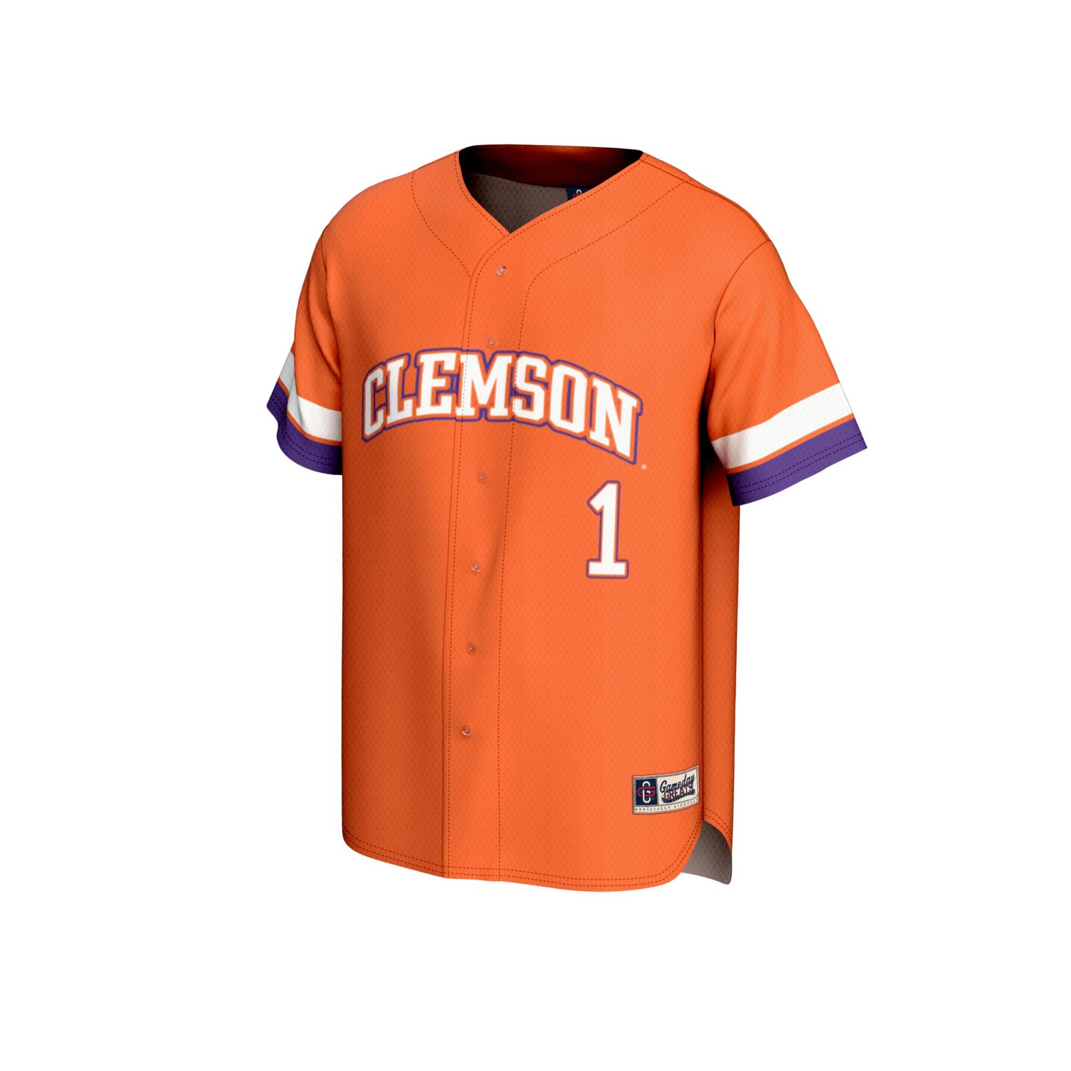 GameDay Greats 1 Clemson Tigers Lightweight Collegiate Baseball Fashion Jersey - view number 2