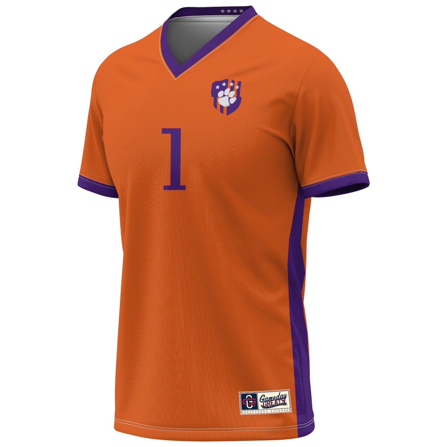GameDay Greats 1 Clemson Tigers Lightweight Collegiate Soccer Fashion Jersey