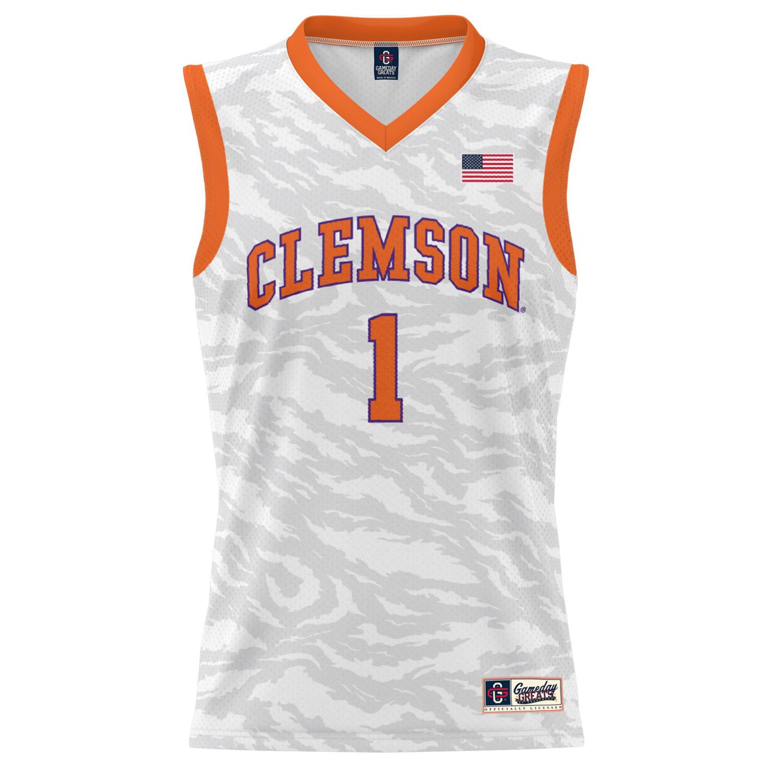 GameDay Greats 1 Clemson Tigers Tiger Print Lightweight Basketball Jersey