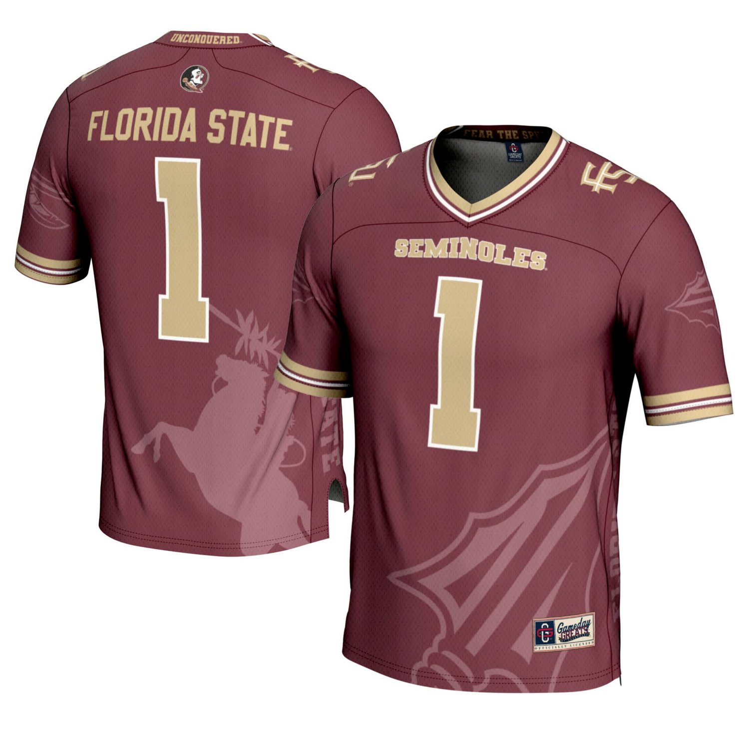 GameDay Greats 1 Florida State Seminoles Icon Print Football Fashion Jersey