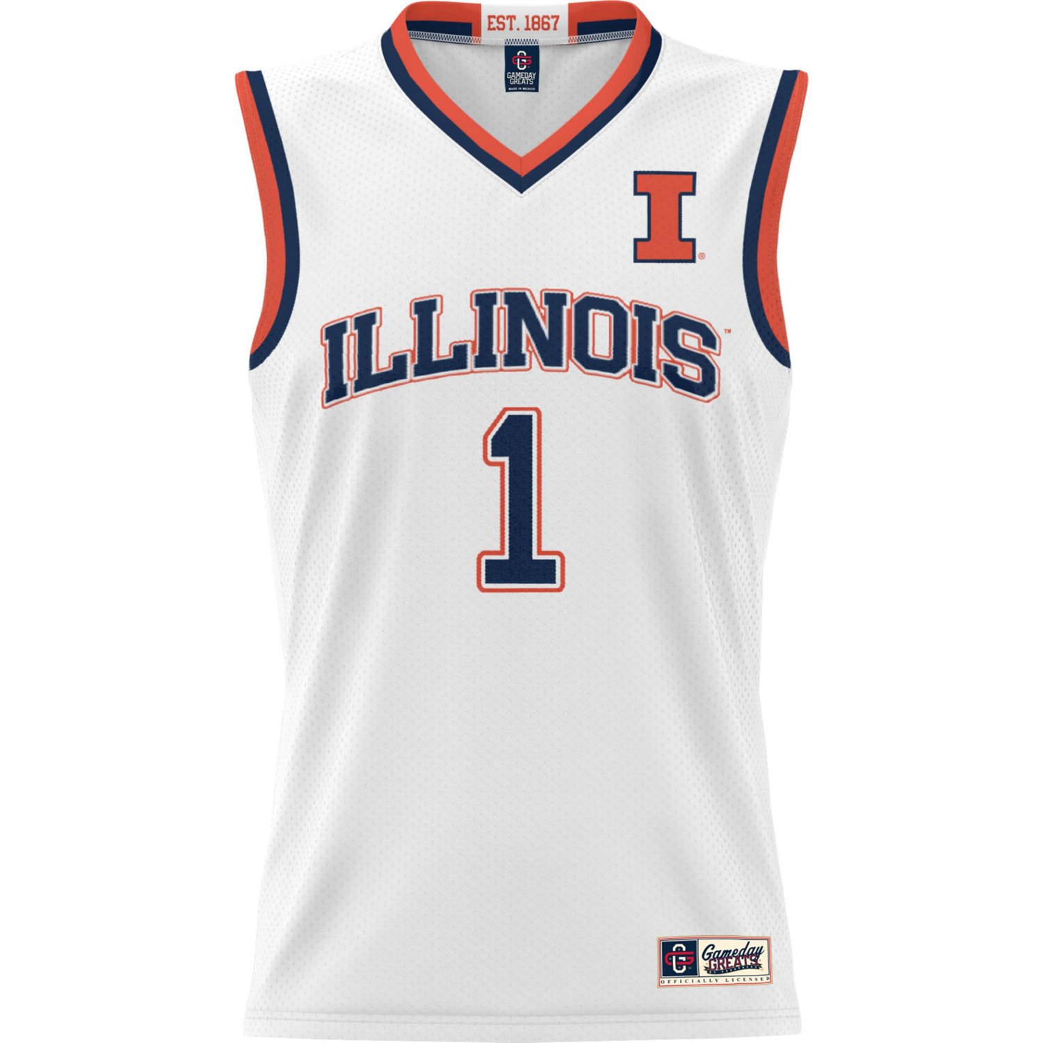 GameDay Greats 1 Illinois Fighting Illini Lightweight Basketball Jersey - view number 2