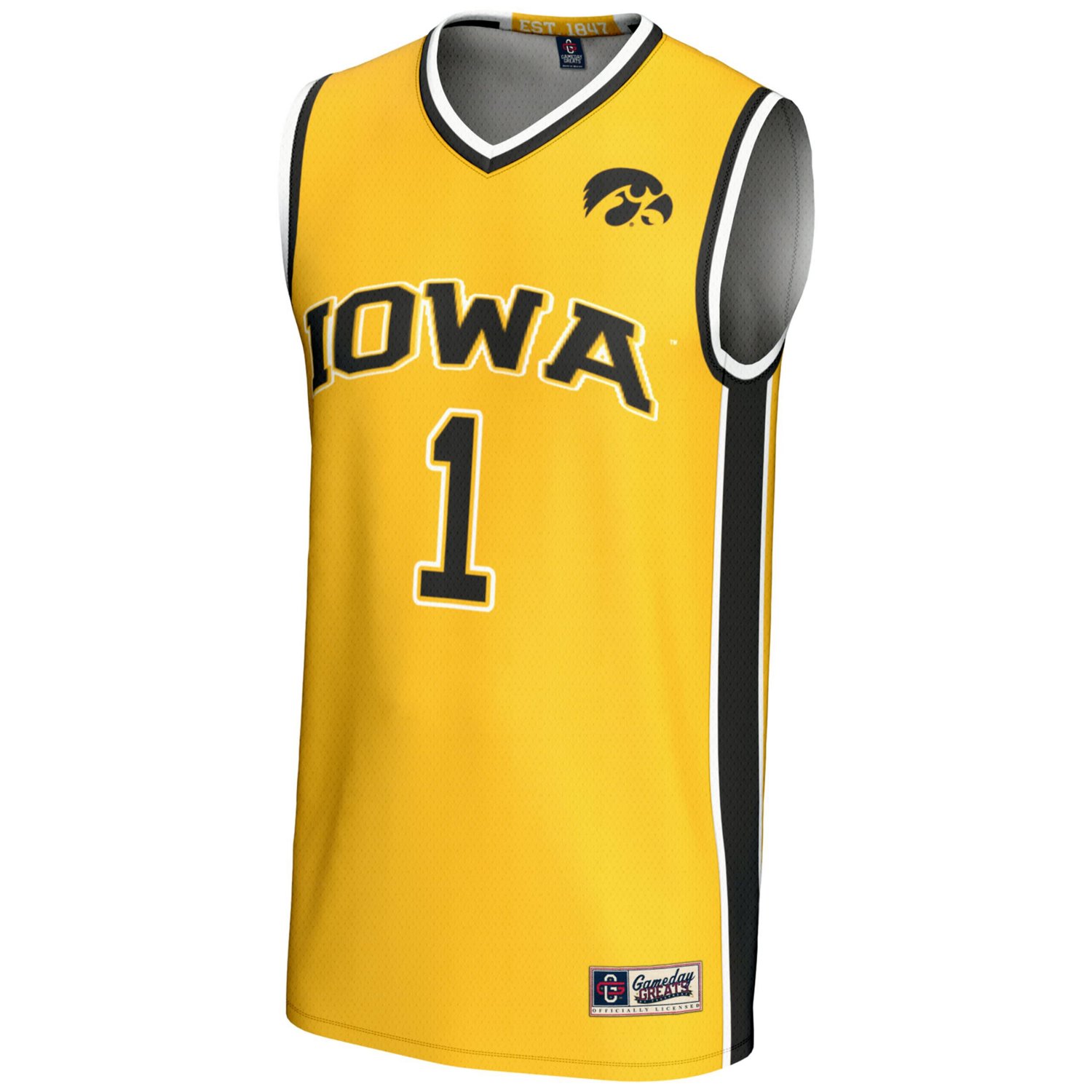 GameDay Greats 1 Iowa Hawkeyes Lightweight Basketball Jersey - view number 2