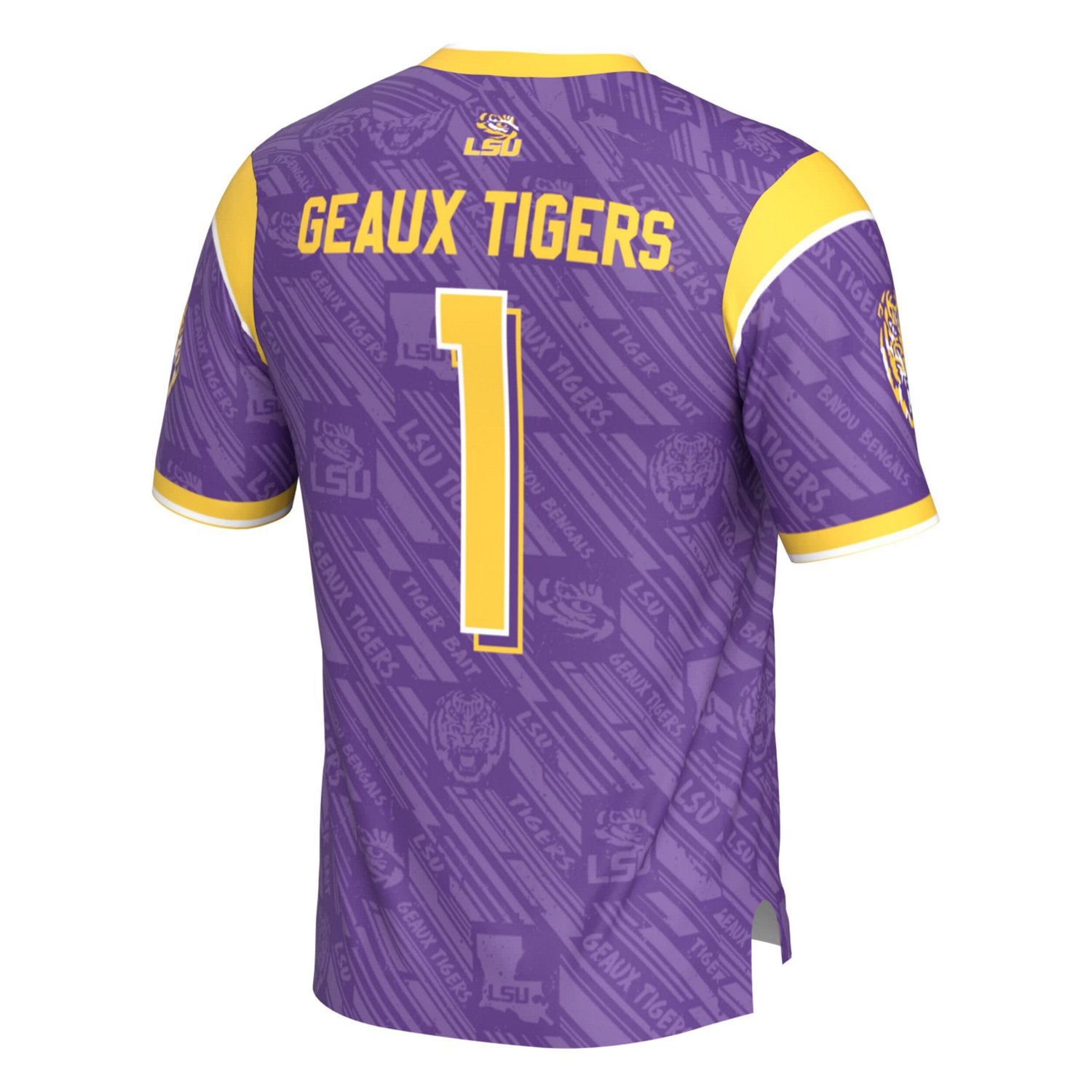 GameDay Greats 1 LSU Tigers Highlight Print Football Fashion Jersey - view number 3