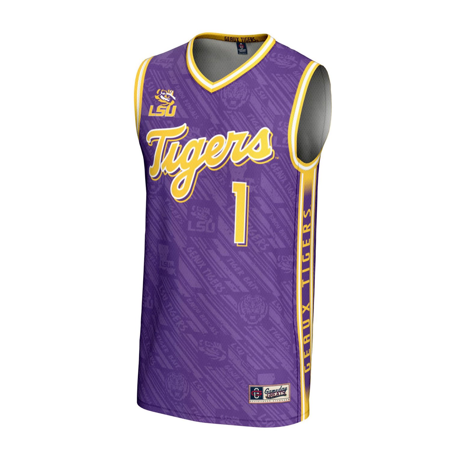 GameDay Greats 1 LSU Tigers Lightweight Highlight Print Basketball Jersey