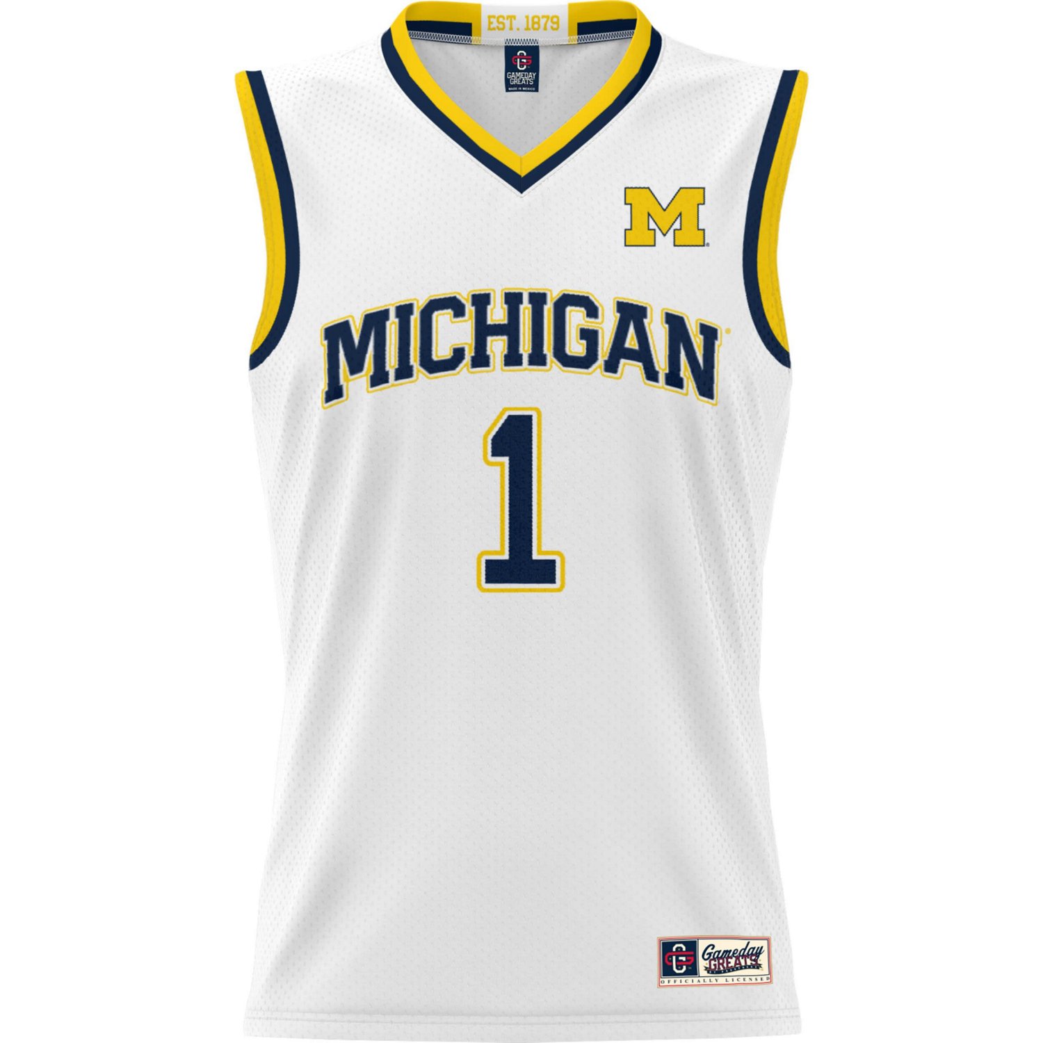 GameDay Greats 1 Michigan Wolverines Lightweight Basketball Jersey - view number 2