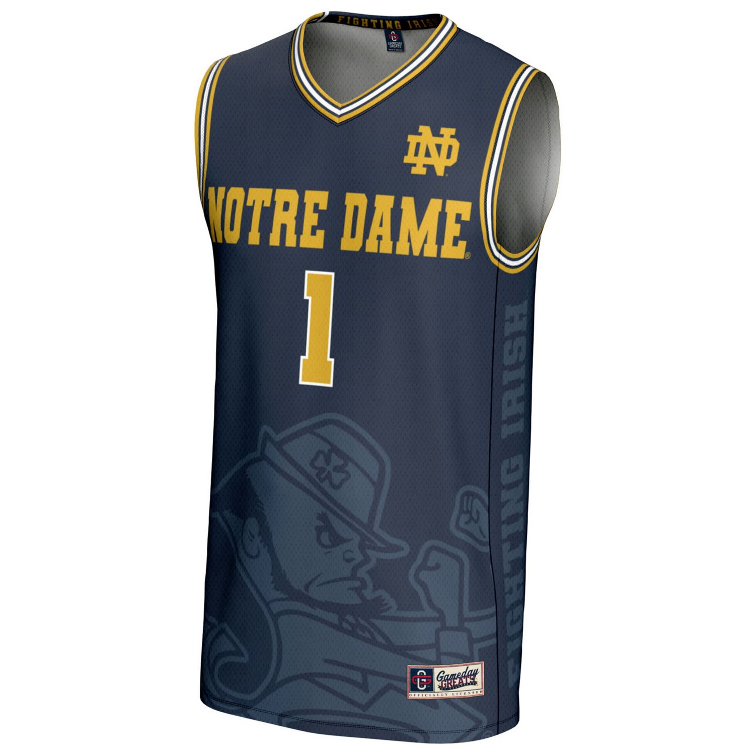 GameDay Greats 1 Notre Dame Fighting Irish Icon Print Lightweight Basketball Fashion Jersey - view number 2