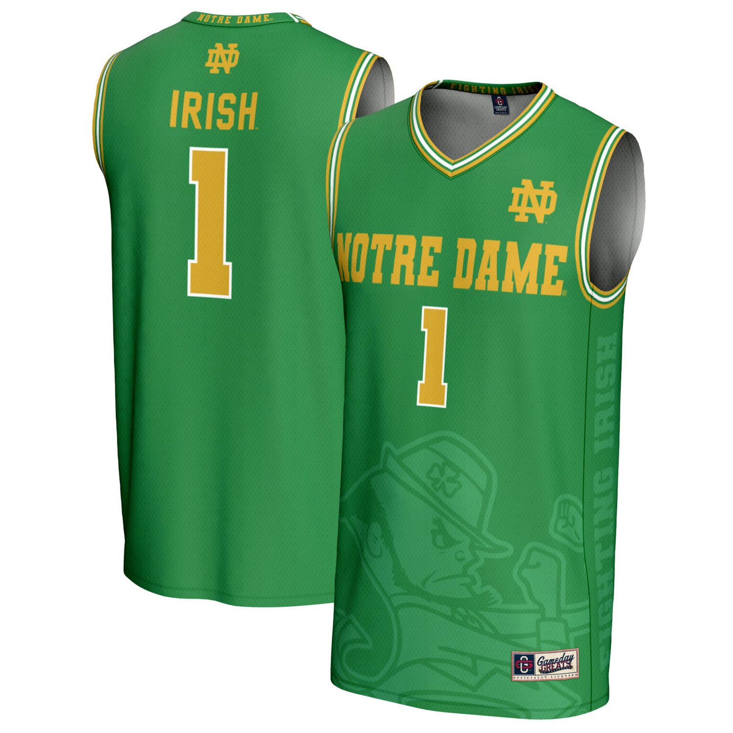 GameDay Greats 1 Notre Dame Fighting Irish Icon Print Lightweight Basketball Fashion Jersey