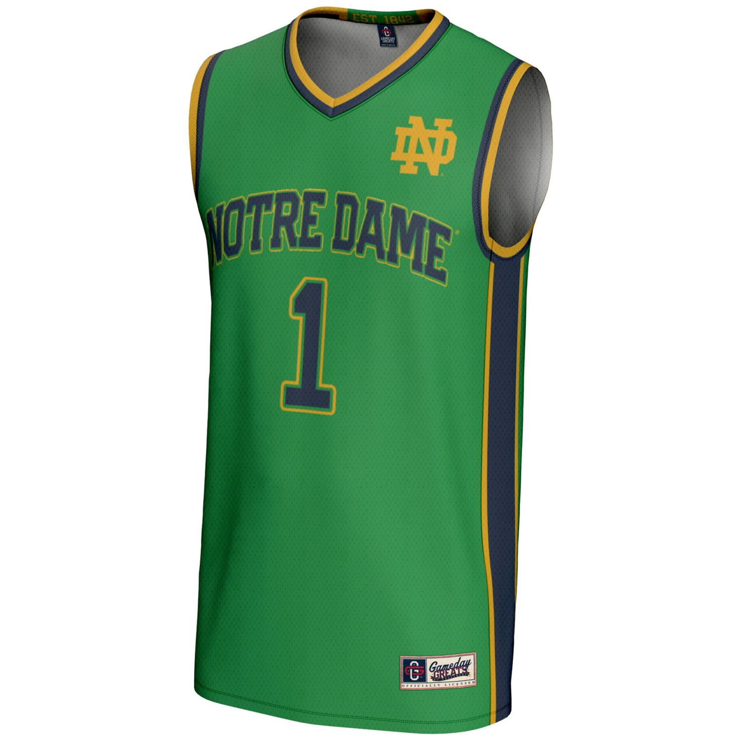 GameDay Greats 1 Notre Dame Fighting Irish Lightweight Basketball Jersey - view number 2