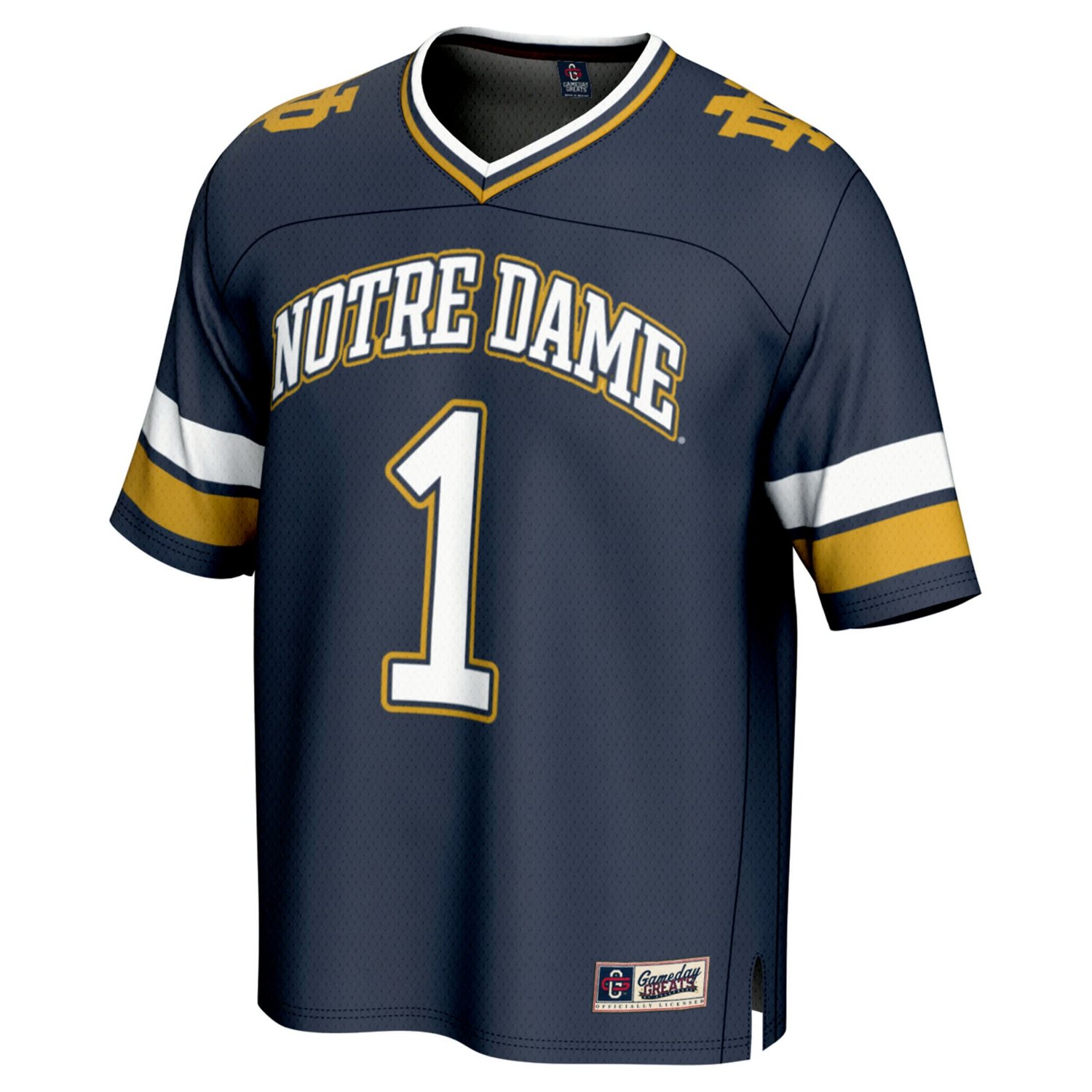 GameDay Greats 1 Notre Dame Fighting Irish Lightweight Collegiate Football Fashion Jersey - view number 2