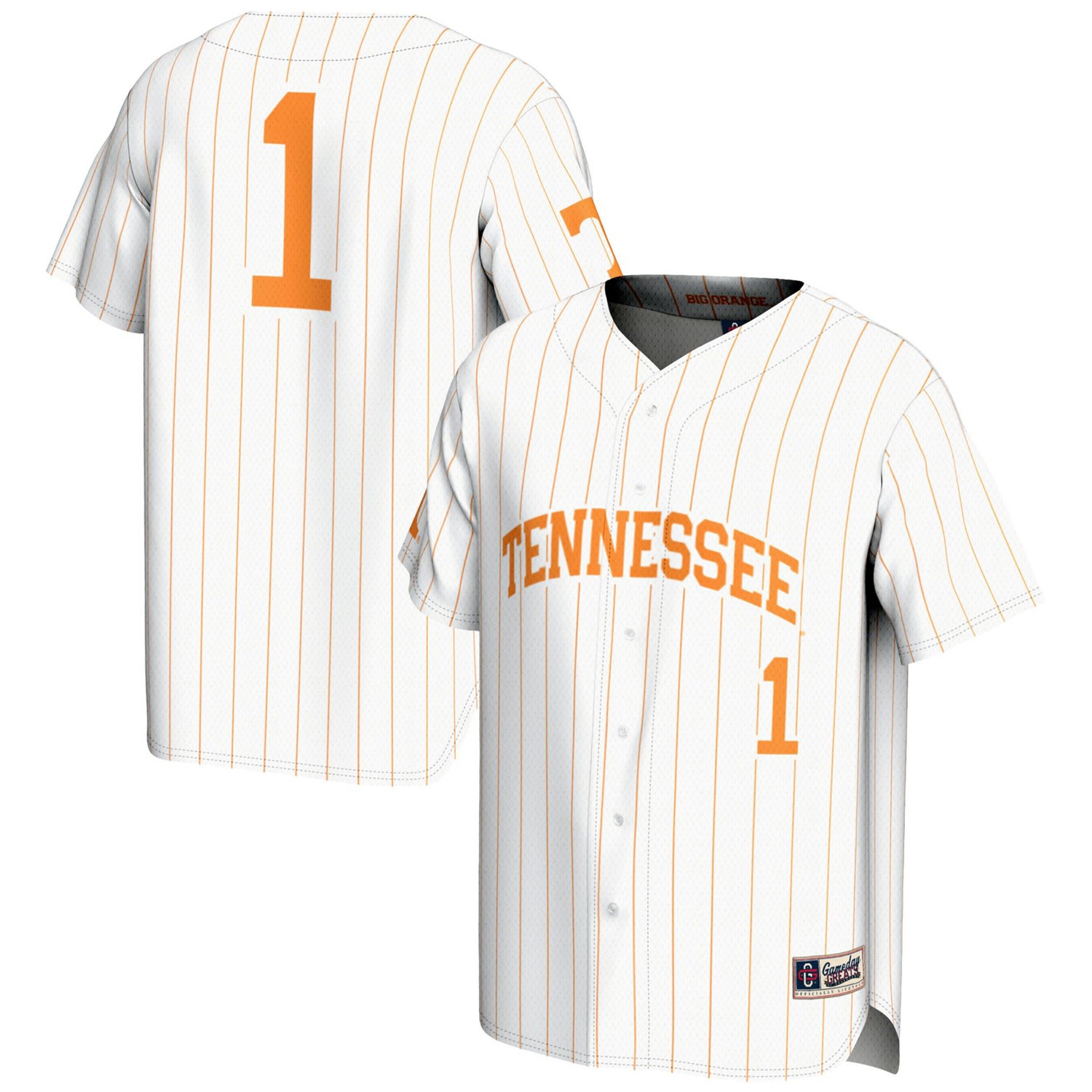 GameDay Greats 1 Tennessee Volunteers Lightweight Baseball Jersey - view number 1