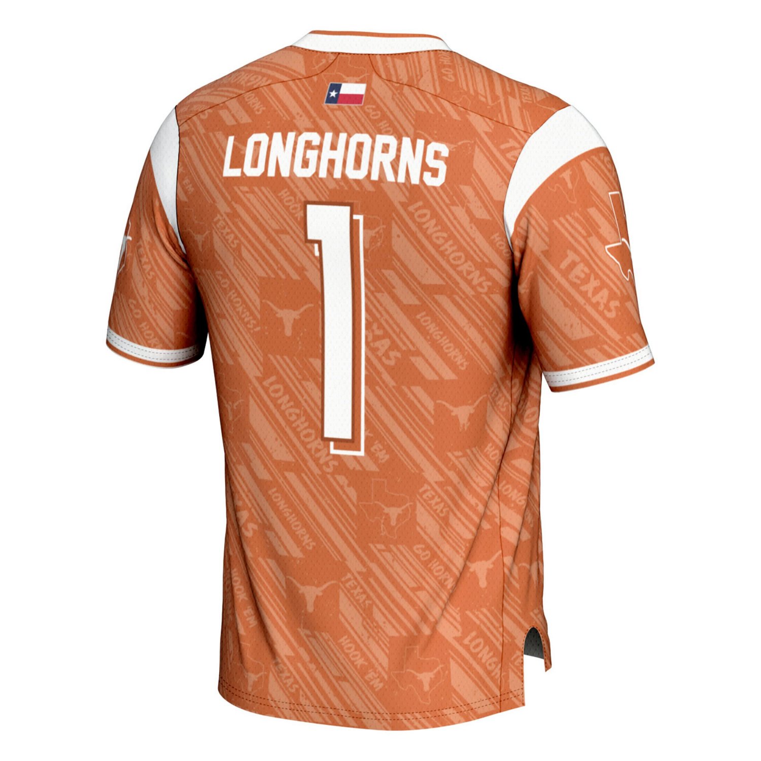 GameDay Greats 1 Texas Longhorns Highlight Print Football Fashion Jersey