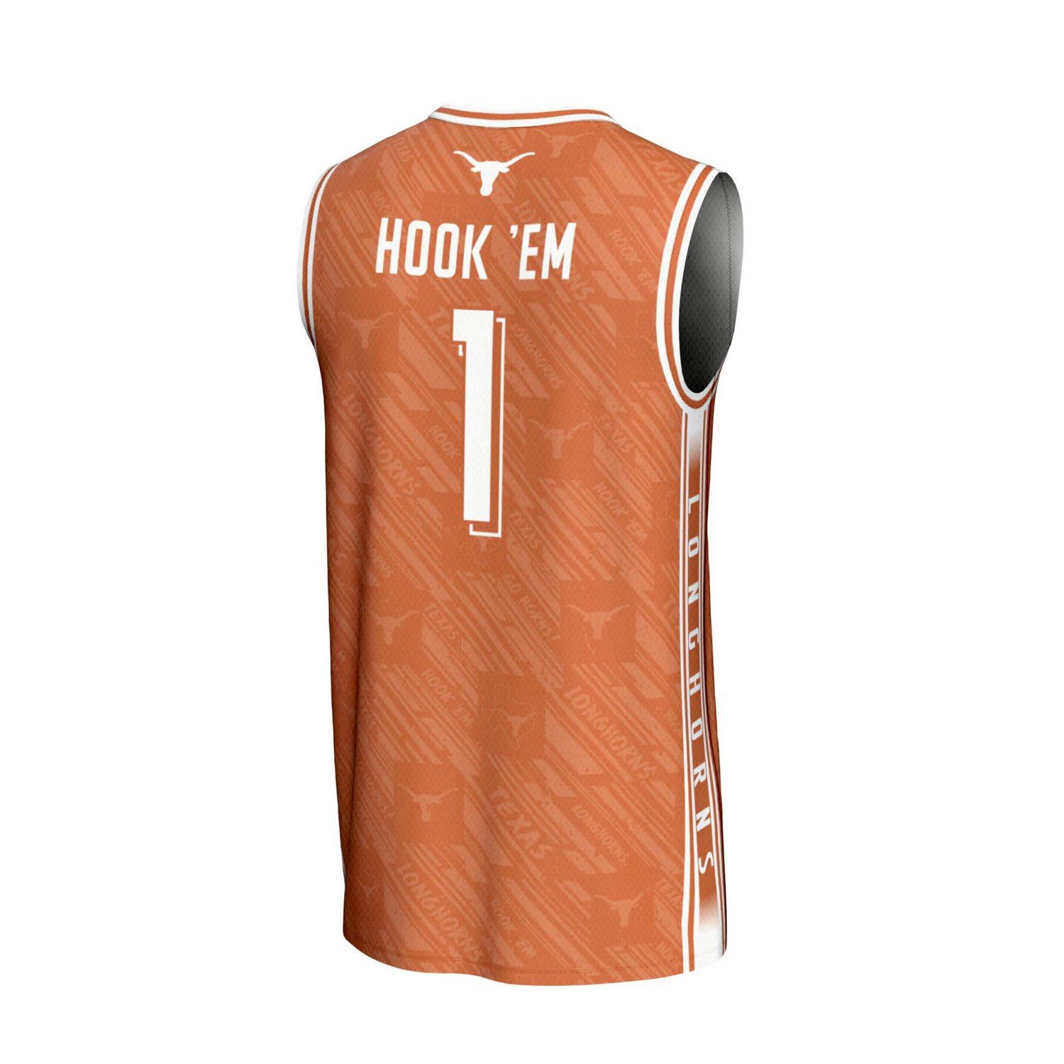GameDay Greats 1 Texas Texas Longhorns Lightweight Highlight Print Basketball Jersey - view number 3