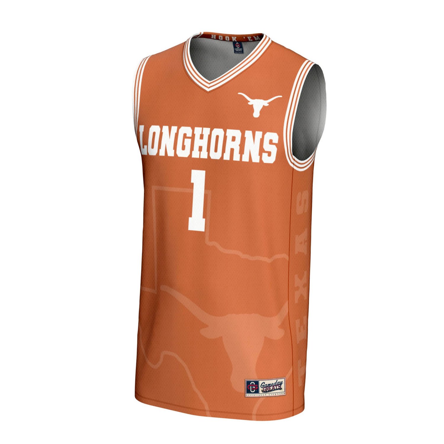 GameDay Greats 1 Texas Texas Longhorns Lightweight Icon Print Basketball Jersey - view number 2